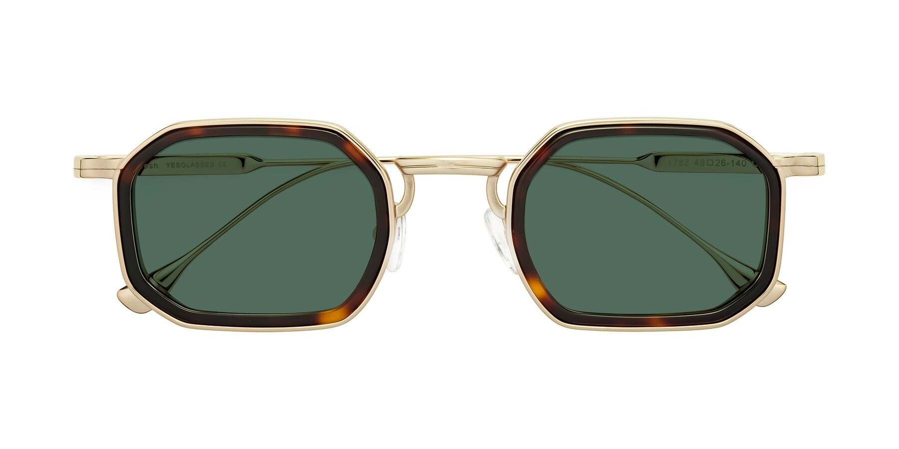 Folded Front of Fresh in Tortoise-Gold with Green Polarized Lenses