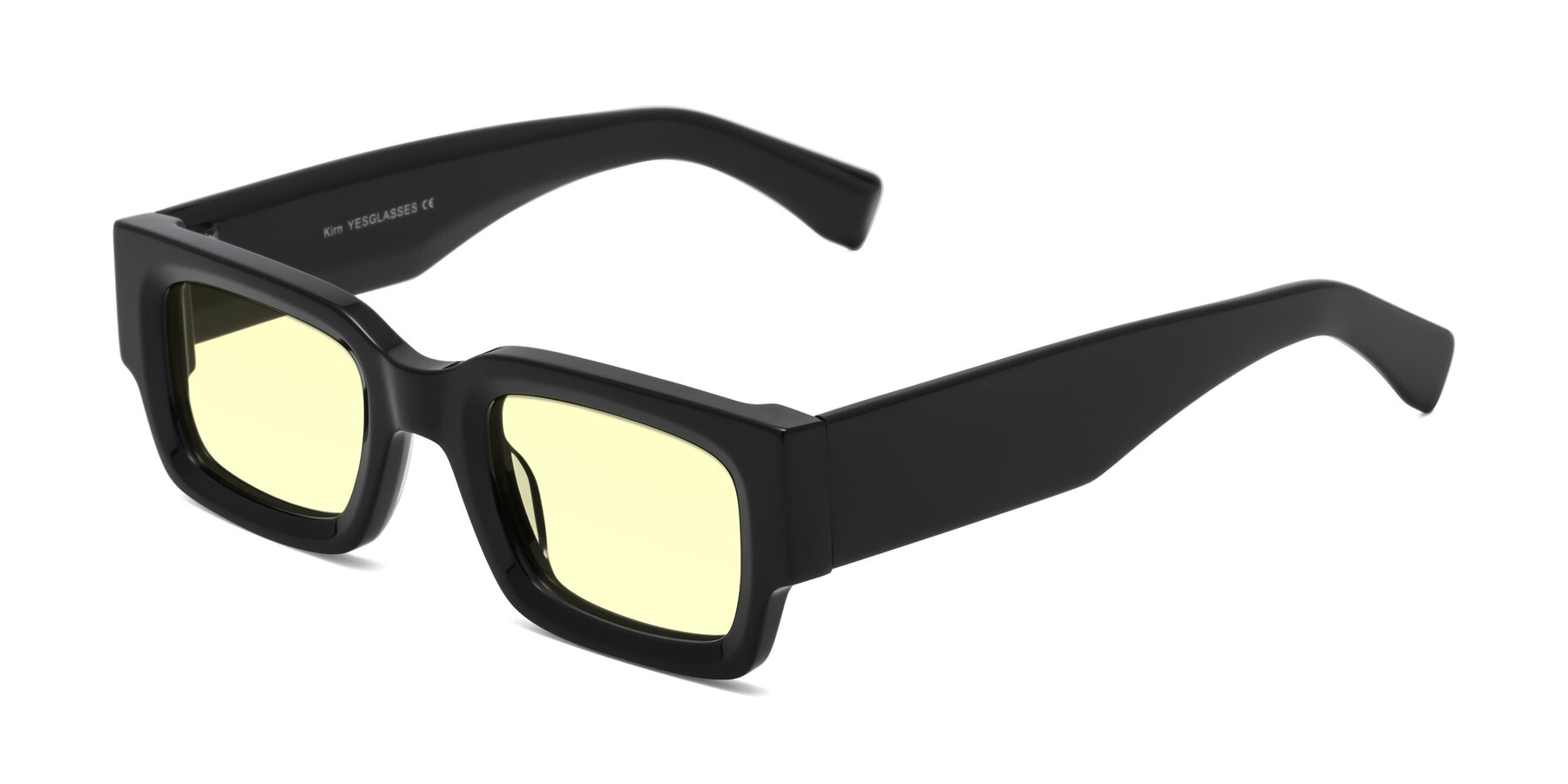 Angle of Kirn in Black with Light Yellow Tinted Lenses