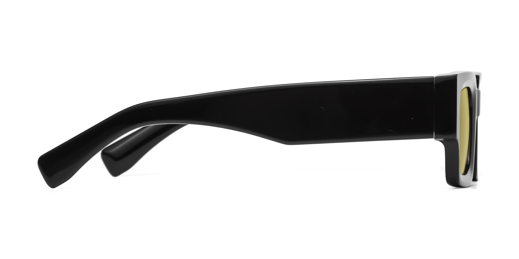 Side of Kirn in Black with Medium Champagne Tinted Lenses