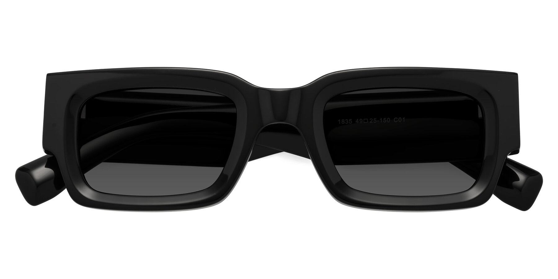 Folded Front of Kirn in Black with Gray Tinted Lenses