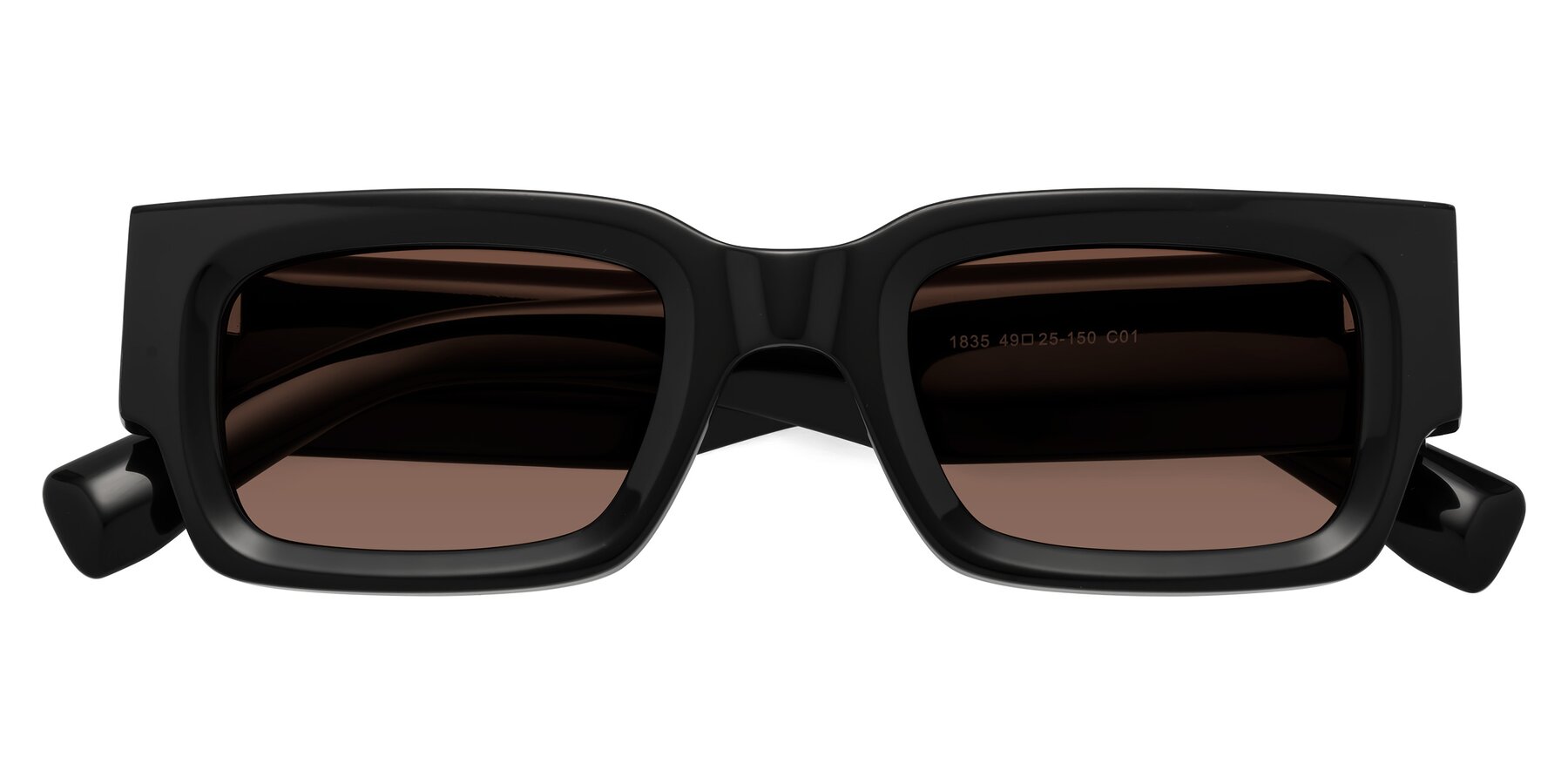 Folded Front of Kirn in Black with Brown Tinted Lenses