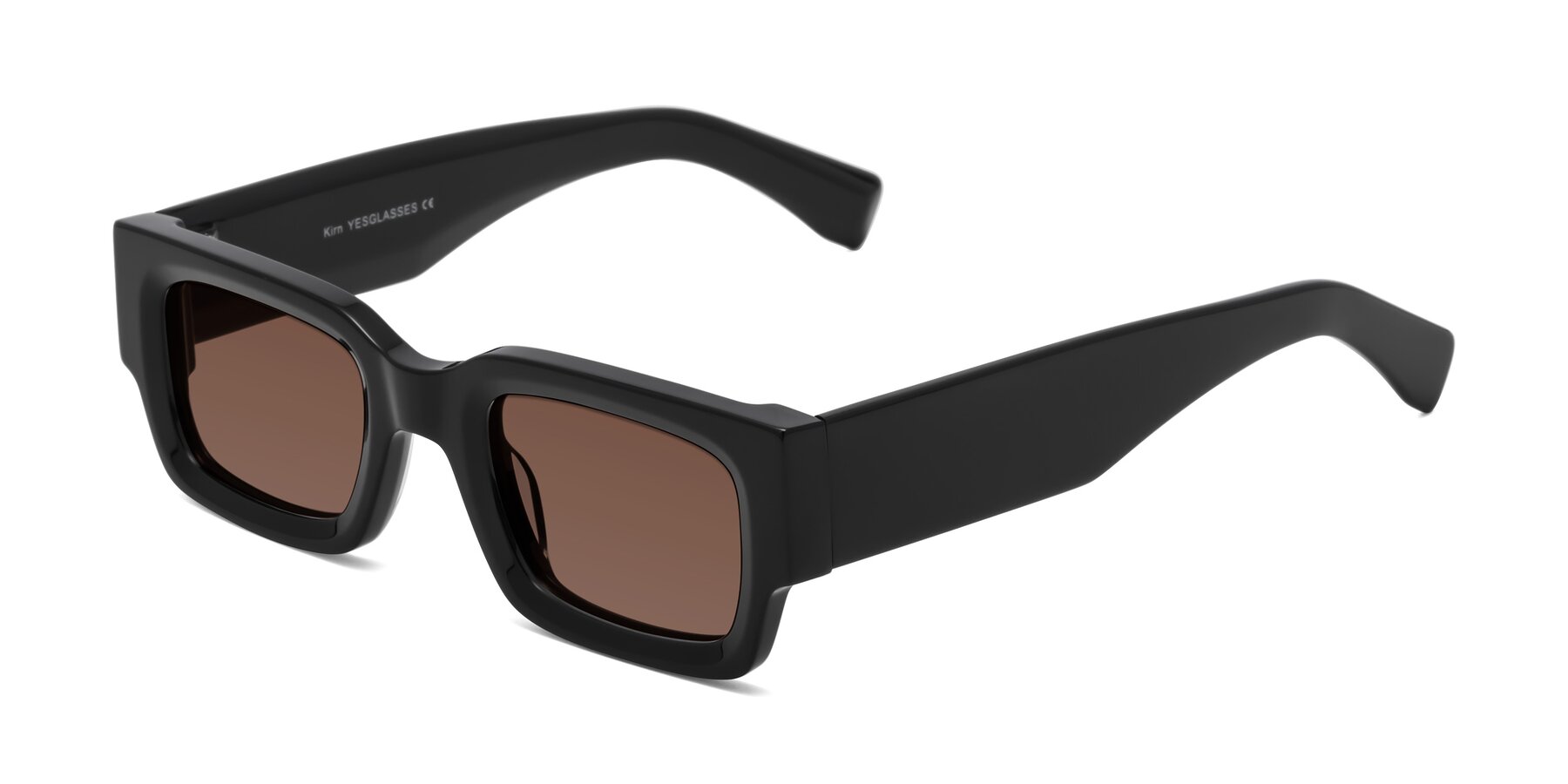 Angle of Kirn in Black with Brown Tinted Lenses