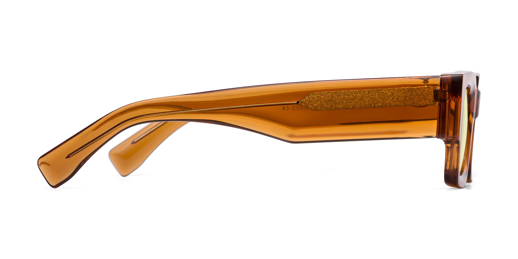 Side of Kirn in Maple Syrup with Light Yellow Tinted Lenses