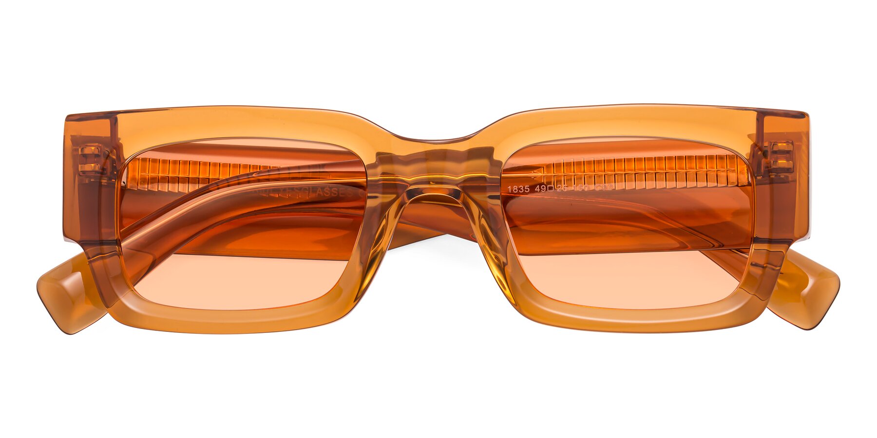 Folded Front of Kirn in Maple Syrup with Light Orange Tinted Lenses