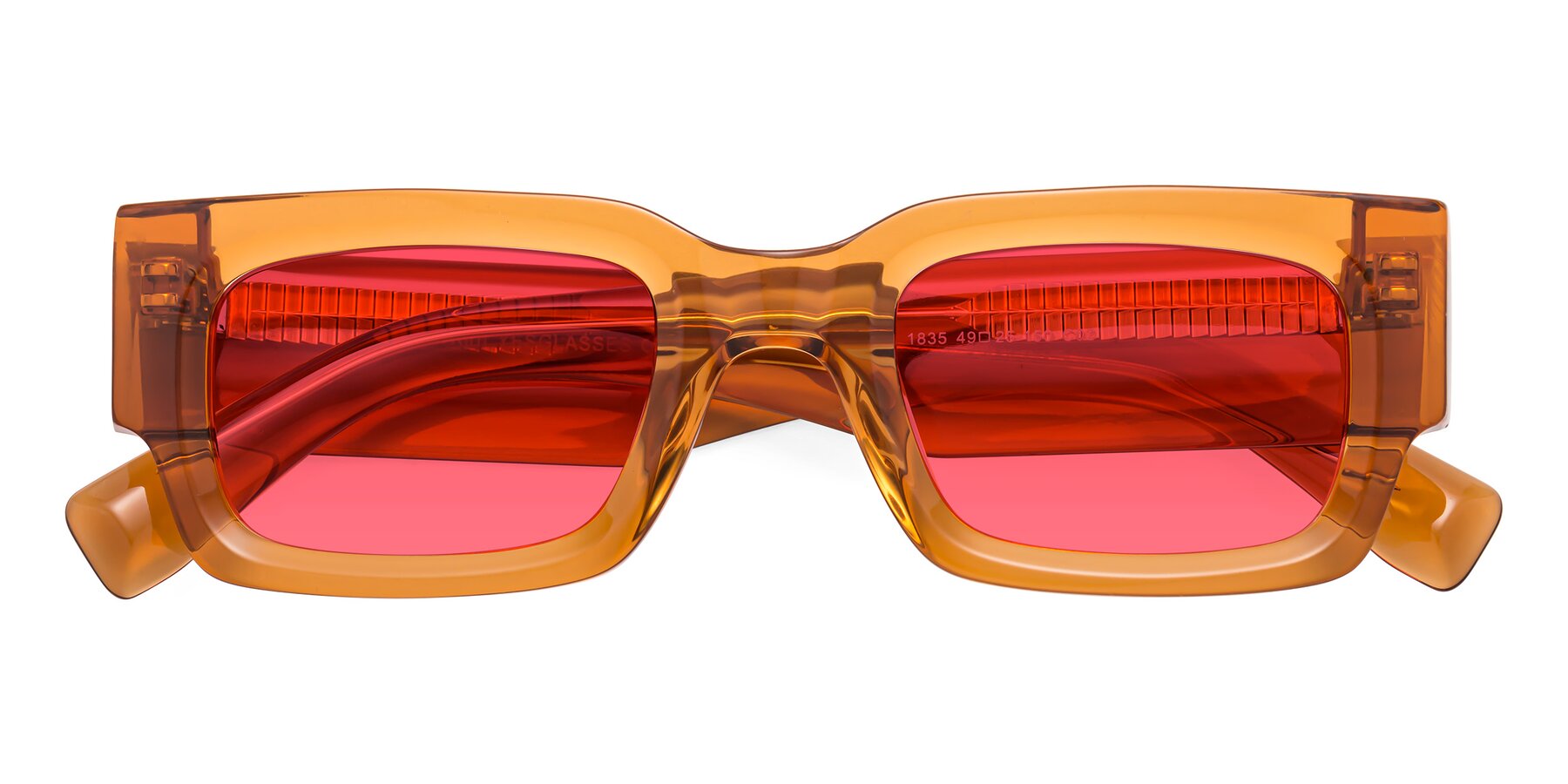 Folded Front of Kirn in Maple Syrup with Red Tinted Lenses