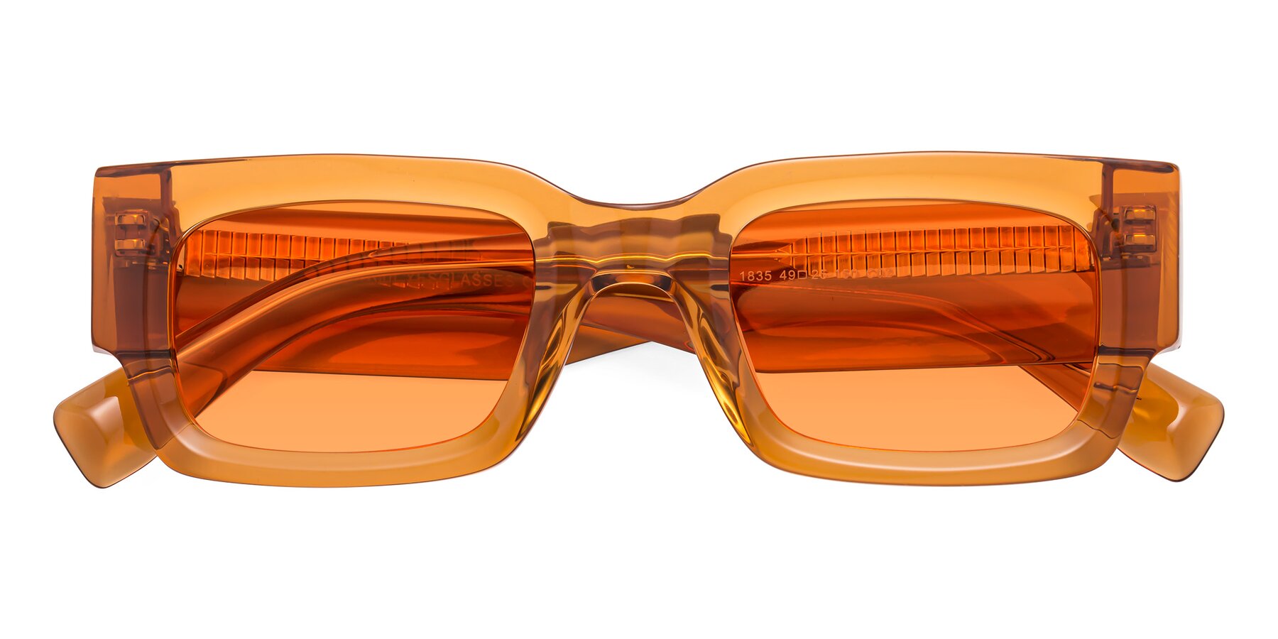 Folded Front of Kirn in Maple Syrup with Orange Tinted Lenses