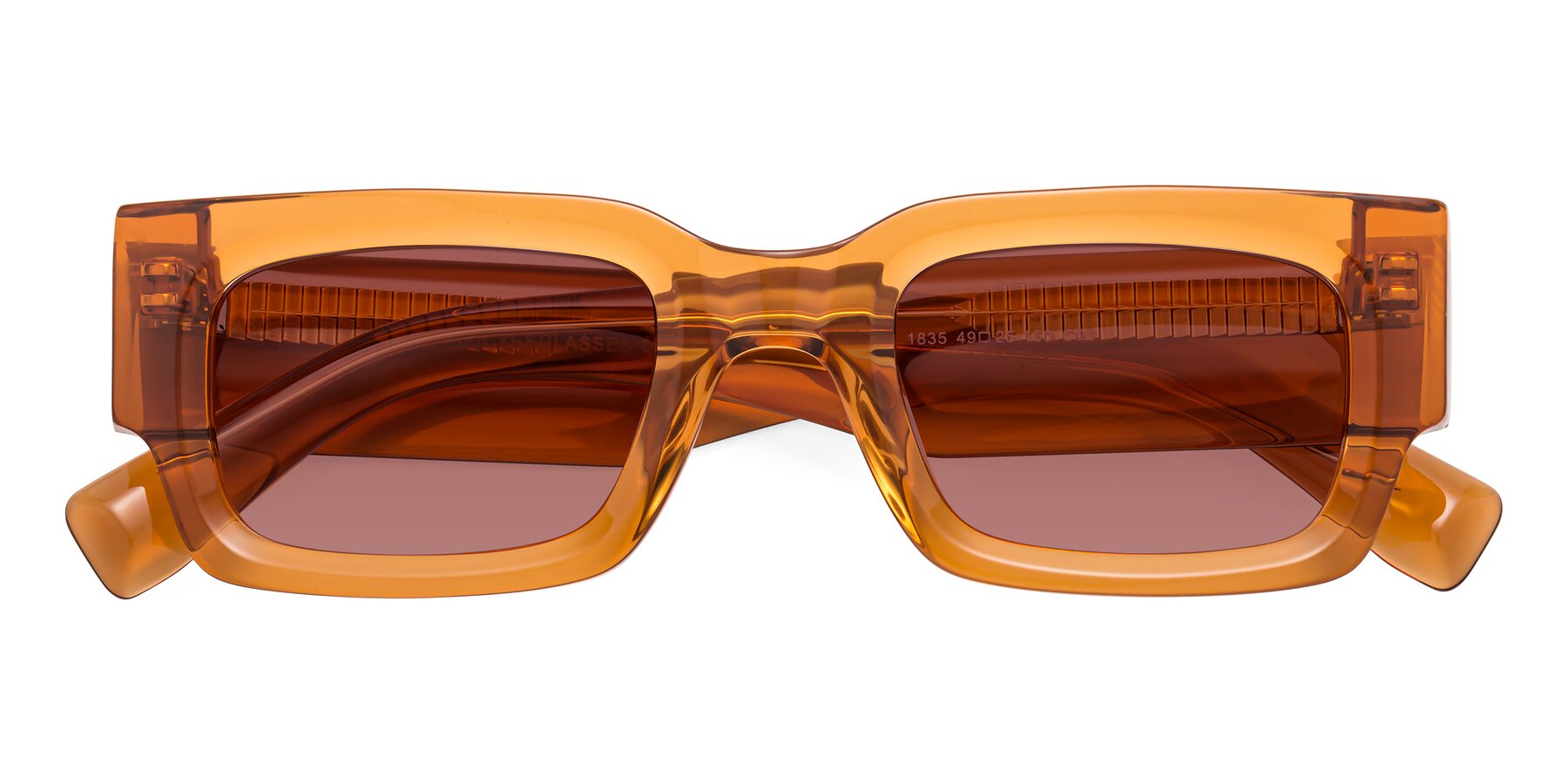 Folded Front of Kirn in Maple Syrup with Garnet Tinted Lenses