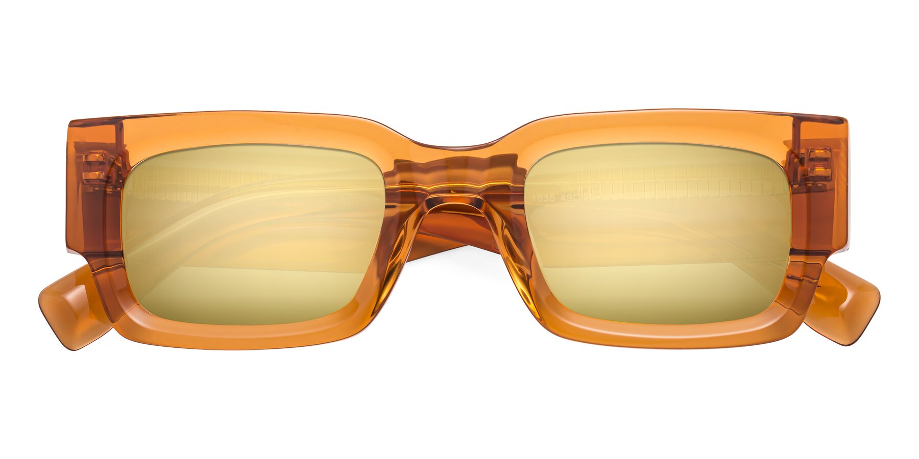 Folded Front of Kirn in Maple Syrup with Gold Mirrored Lenses