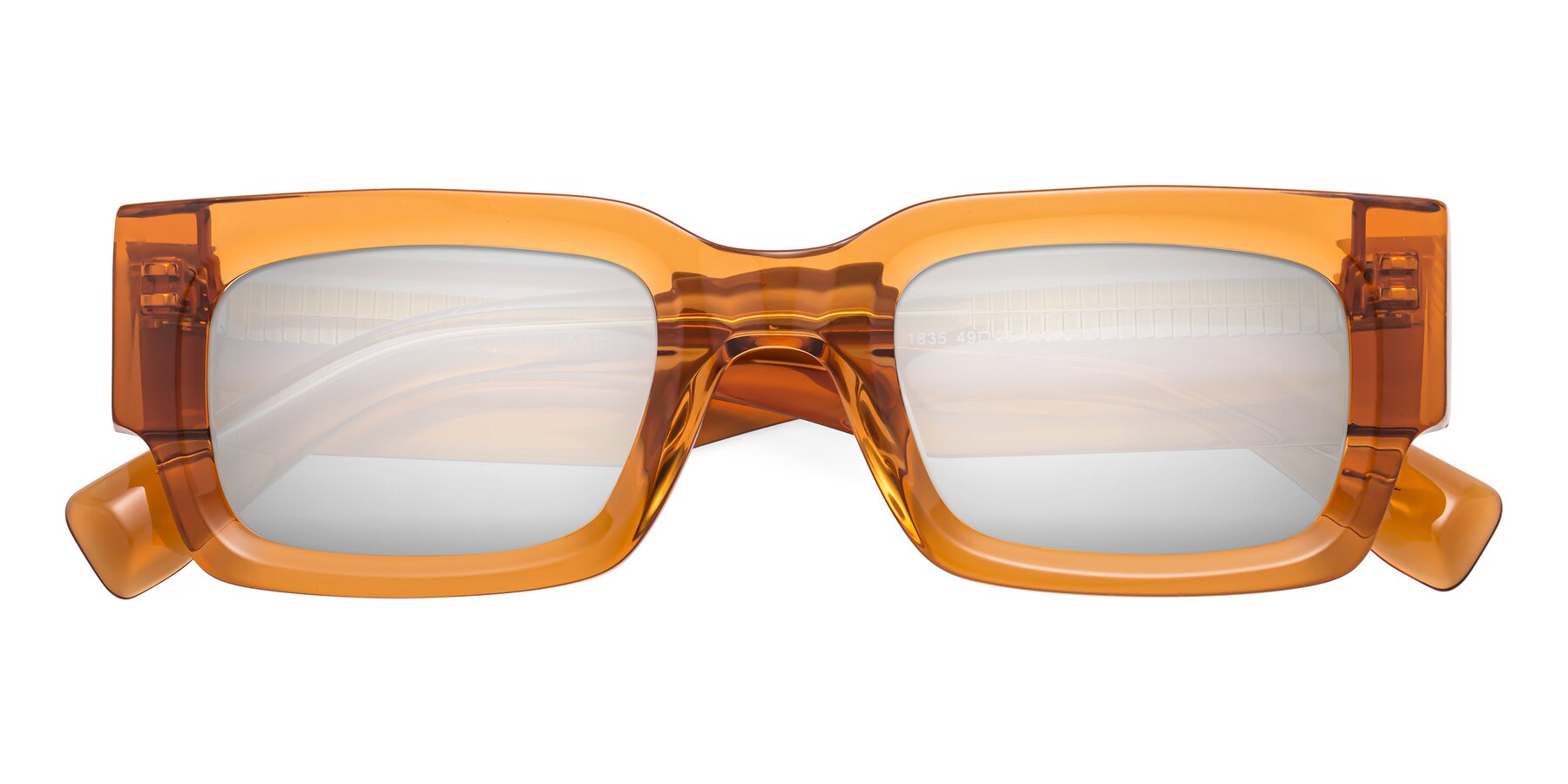 Folded Front of Kirn in Maple Syrup with Silver Mirrored Lenses
