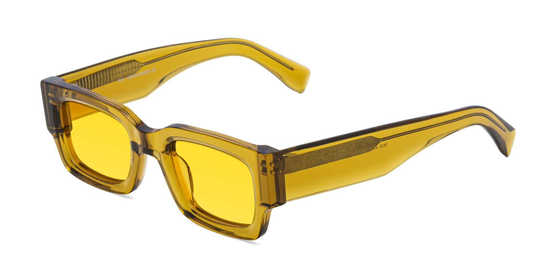 Angle of Kirn in Honey with Yellow Tinted Lenses