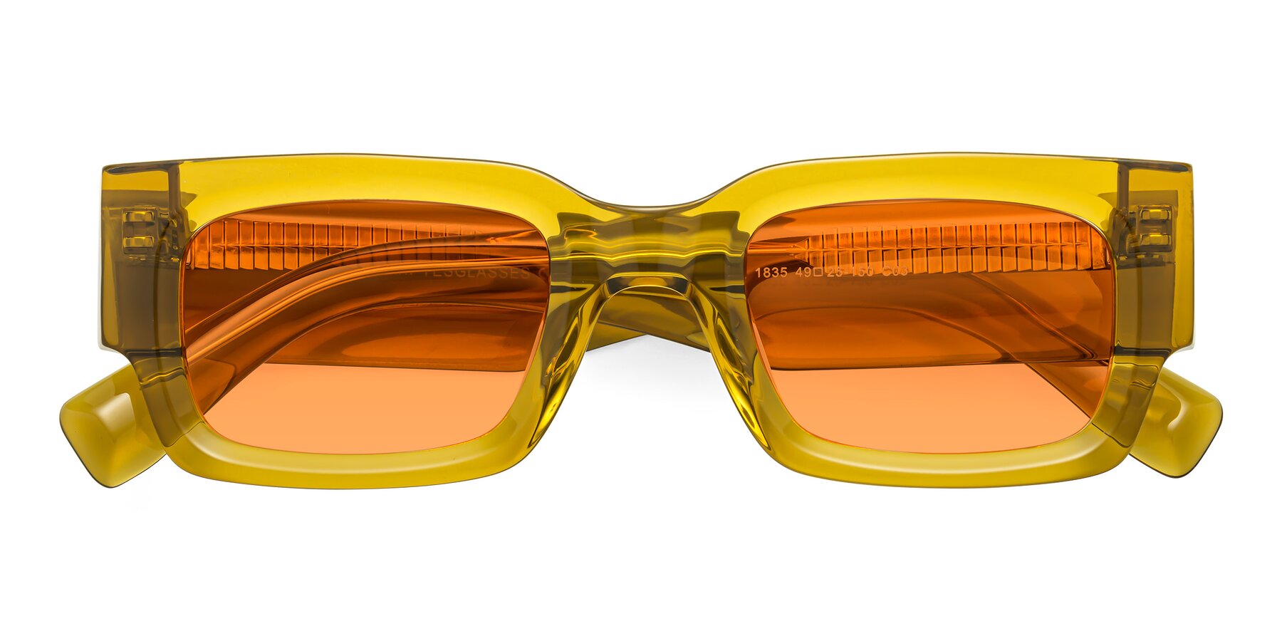 Folded Front of Kirn in Honey with Orange Tinted Lenses