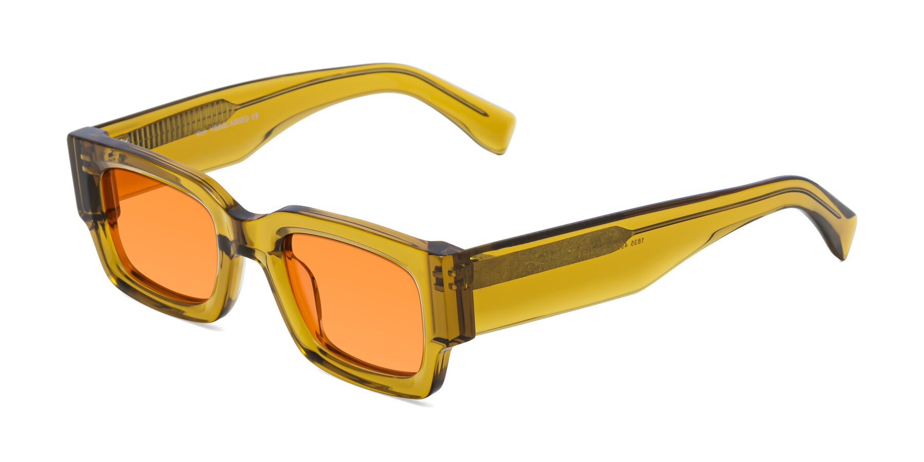 Angle of Kirn in Honey with Orange Tinted Lenses