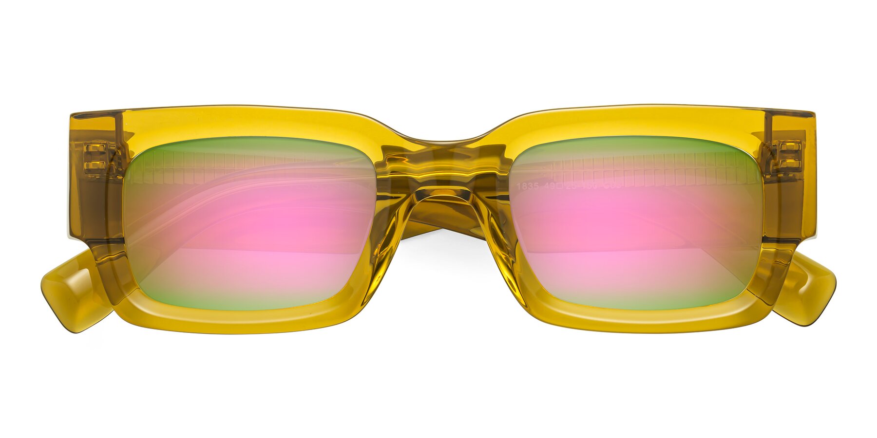 Folded Front of Kirn in Honey with Pink Mirrored Lenses
