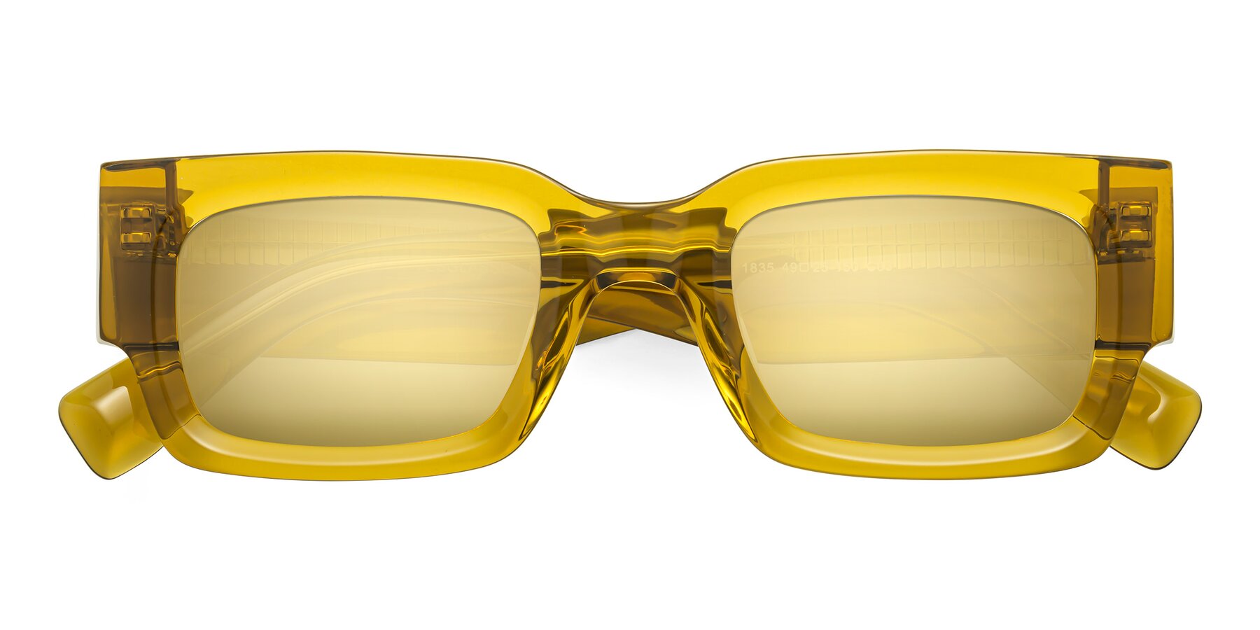 Folded Front of Kirn in Honey with Gold Mirrored Lenses