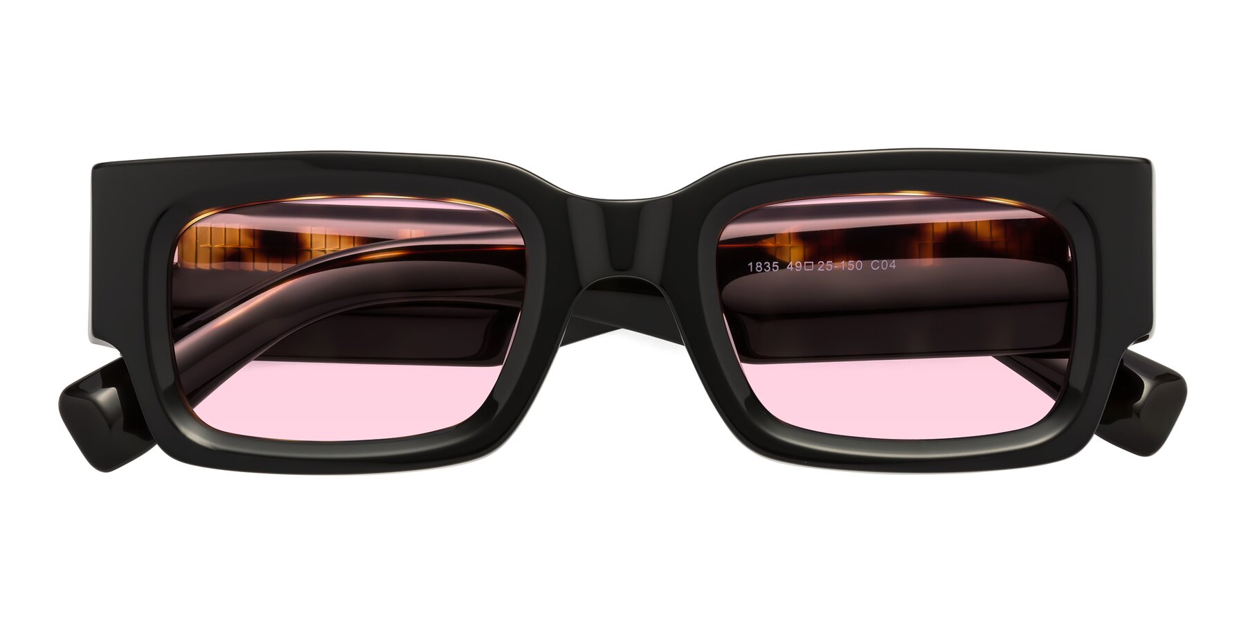 Folded Front of Kirn in Tortoise with Light Pink Tinted Lenses