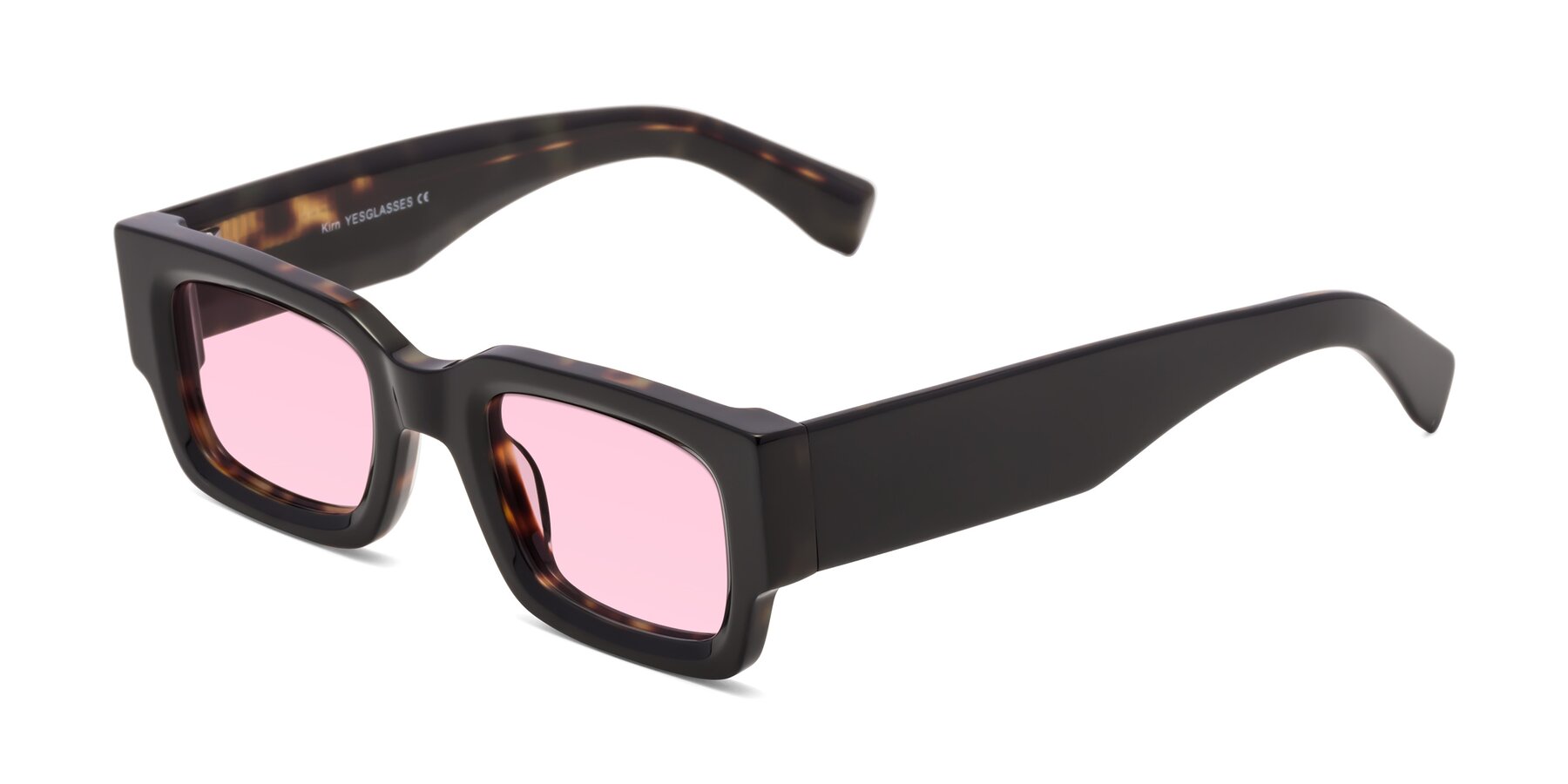 Angle of Kirn in Tortoise with Light Pink Tinted Lenses