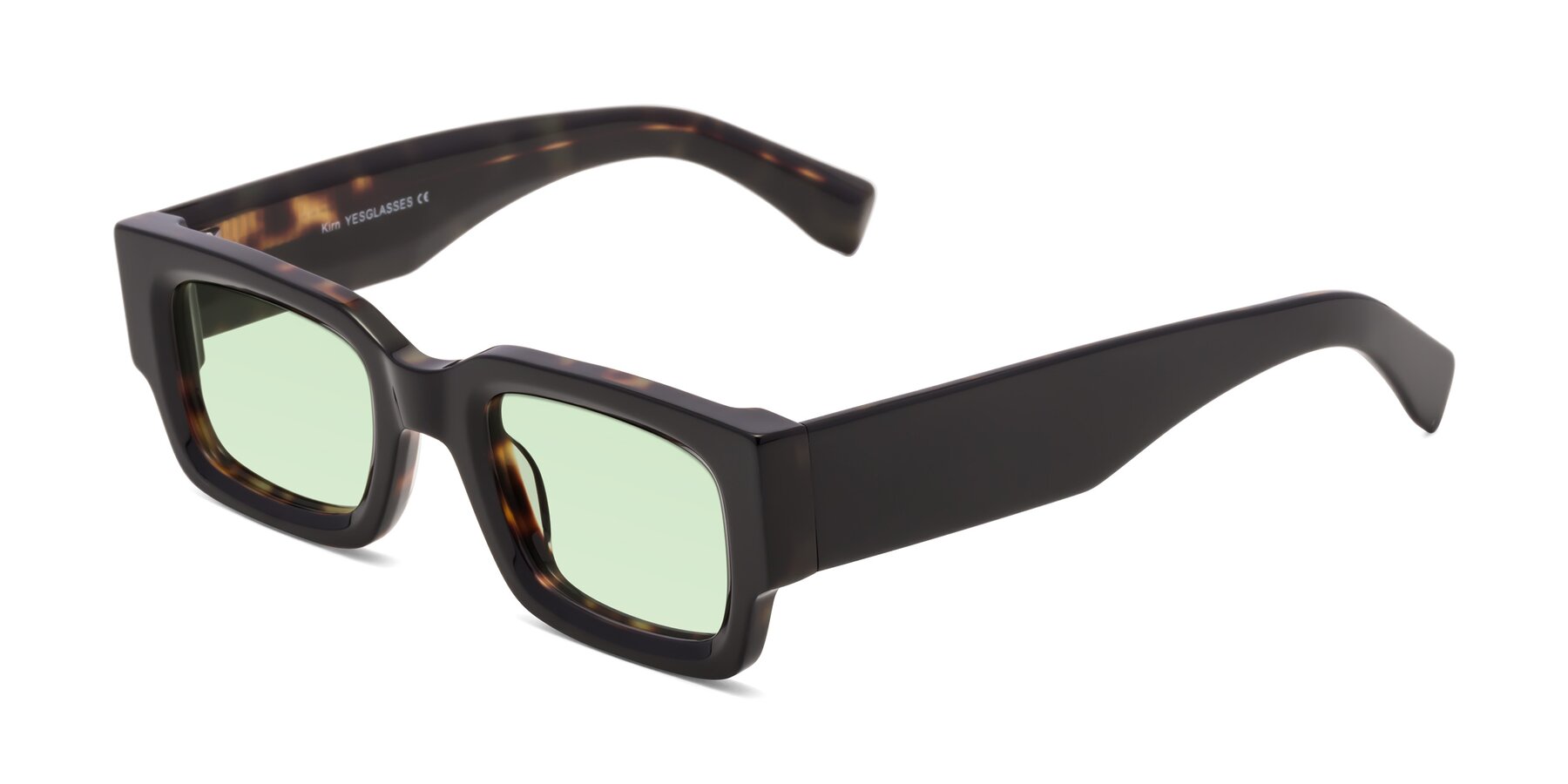 Angle of Kirn in Tortoise with Light Green Tinted Lenses