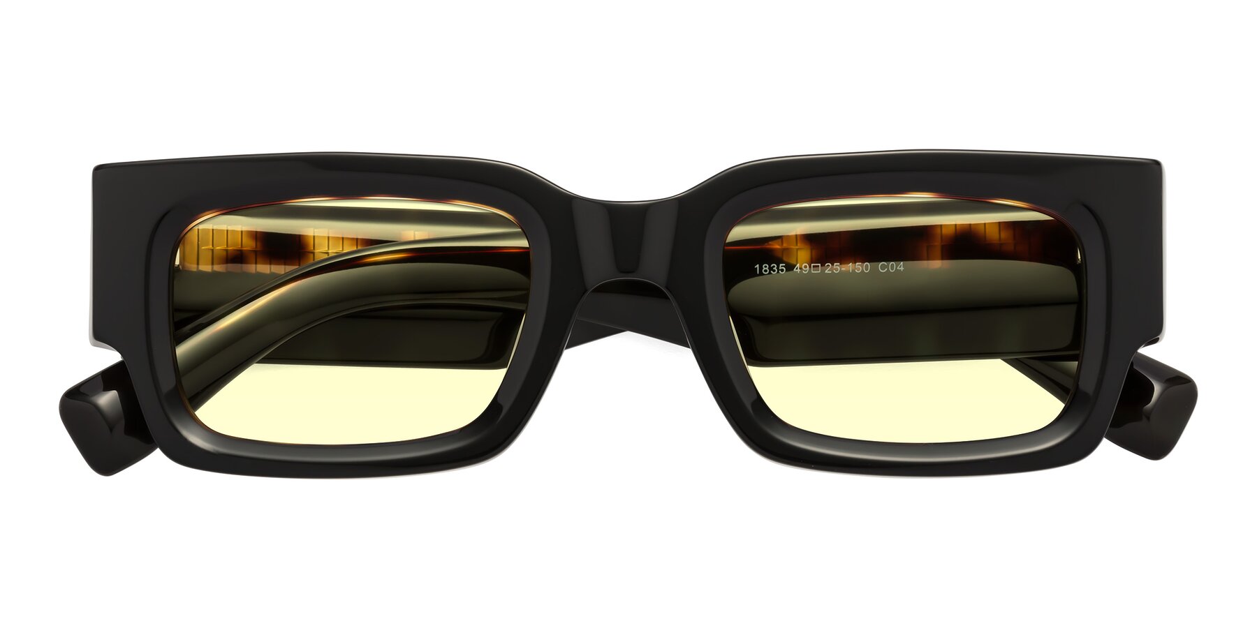 Folded Front of Kirn in Tortoise with Light Yellow Tinted Lenses