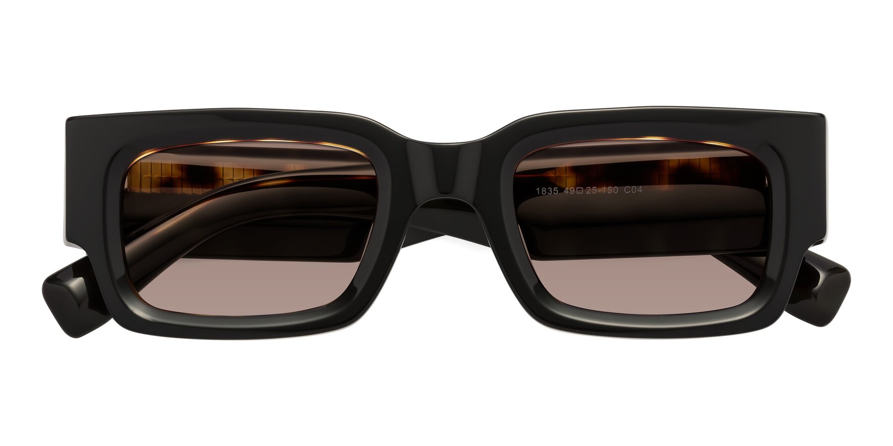 Folded Front of Kirn in Tortoise with Medium Brown Tinted Lenses