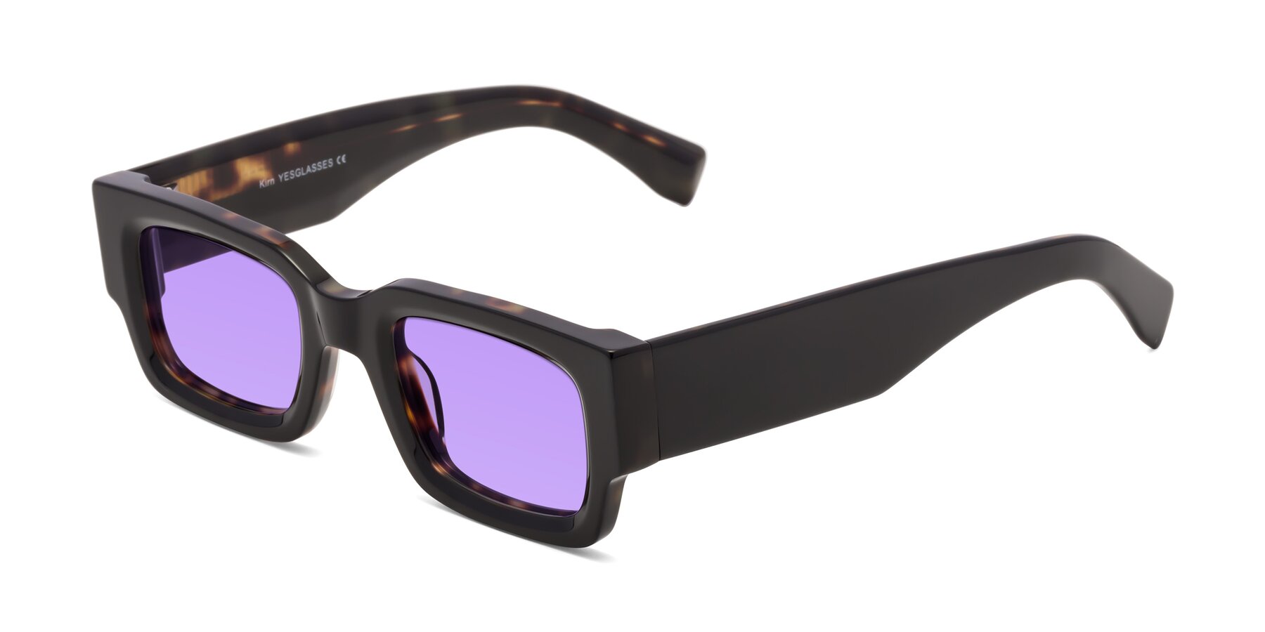 Angle of Kirn in Tortoise with Medium Purple Tinted Lenses