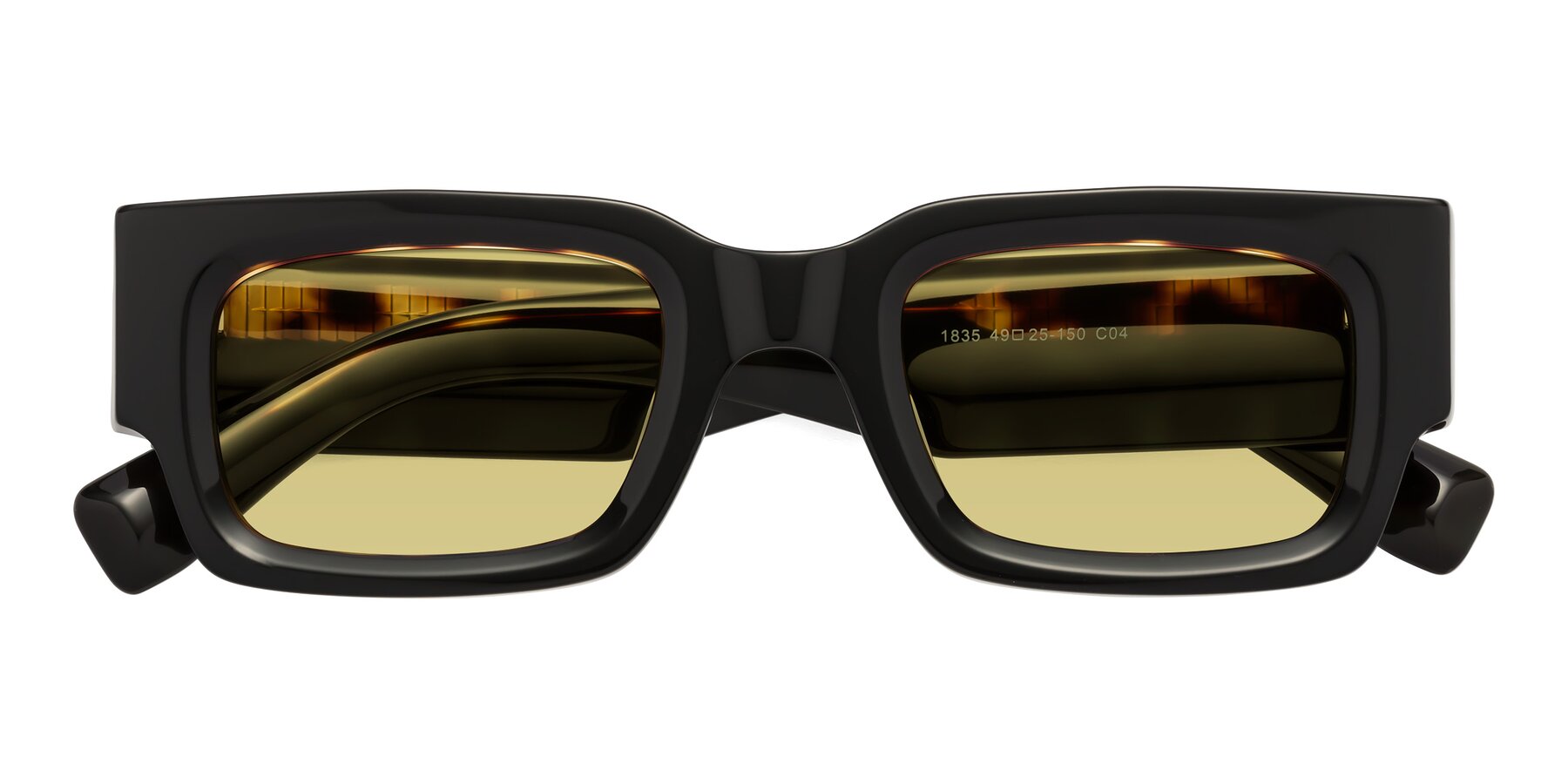 Folded Front of Kirn in Tortoise with Medium Champagne Tinted Lenses