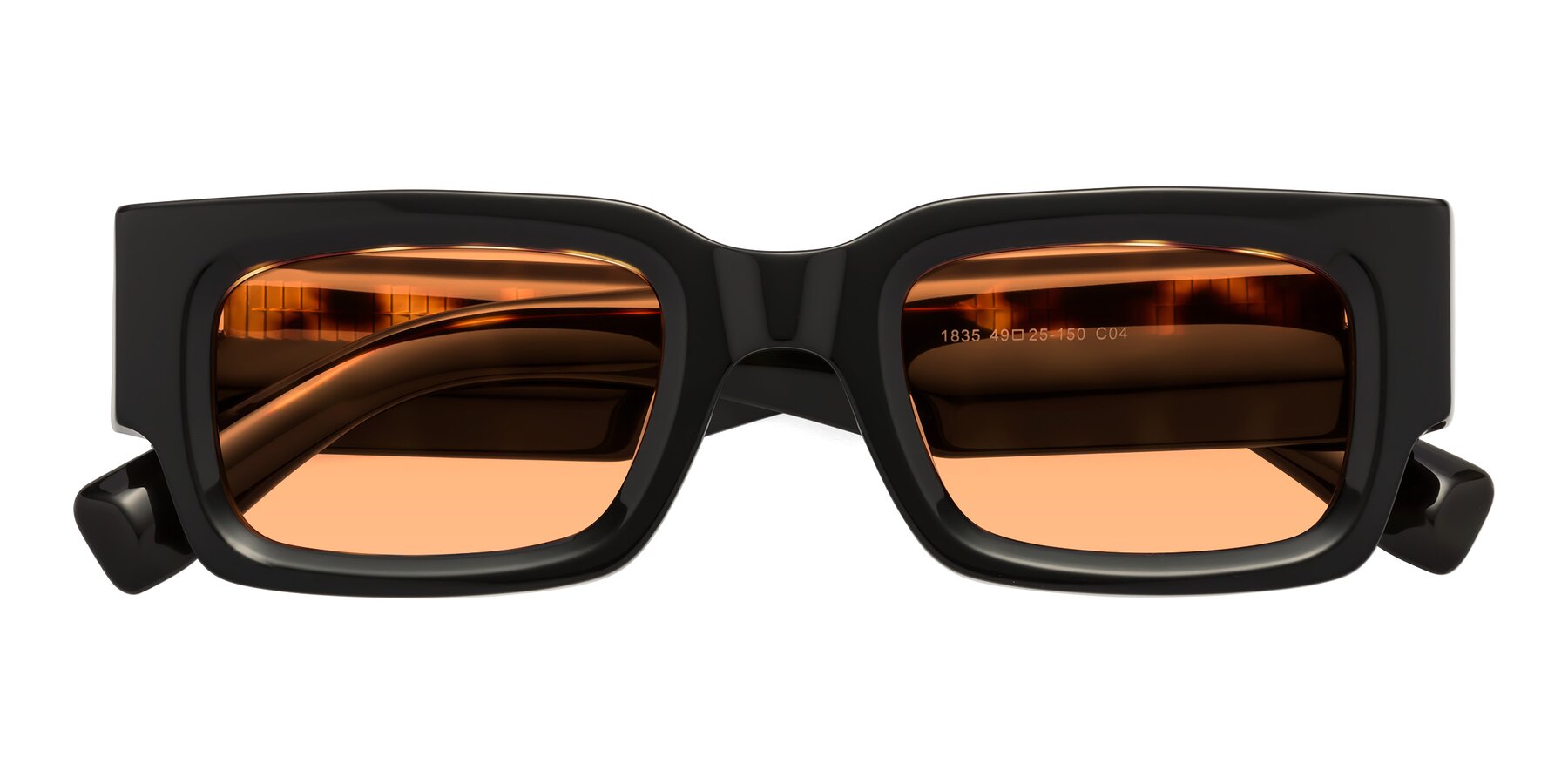 Folded Front of Kirn in Tortoise with Medium Orange Tinted Lenses