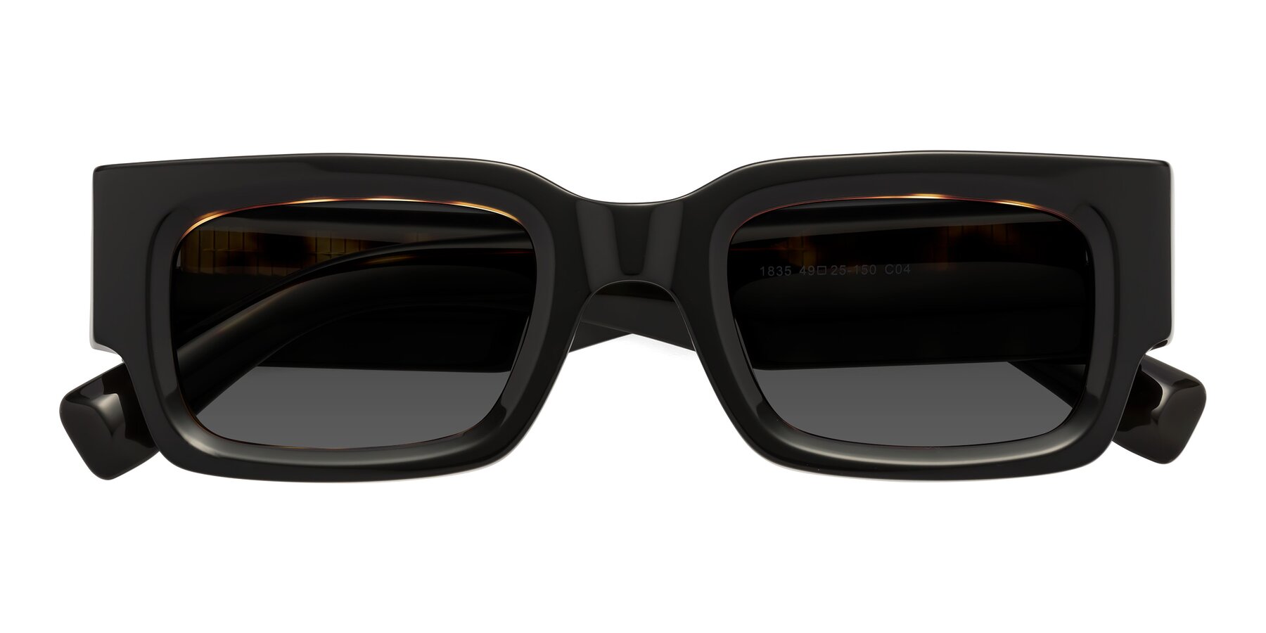 Folded Front of Kirn in Tortoise with Gray Tinted Lenses