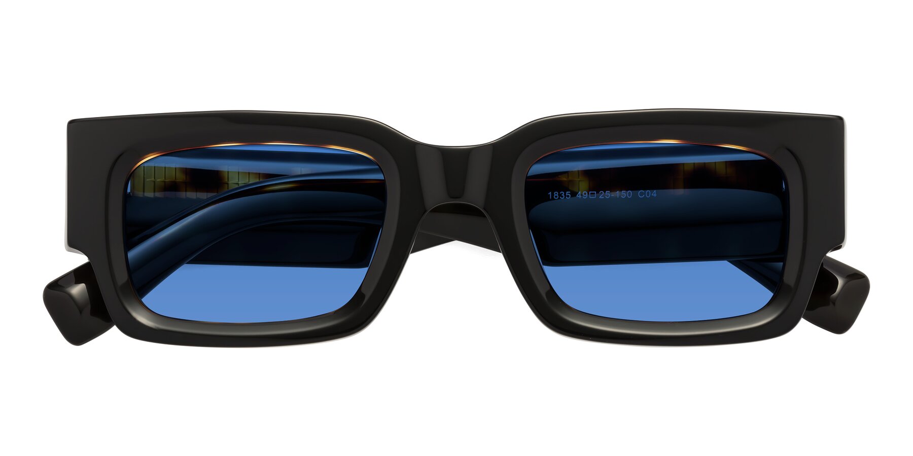 Folded Front of Kirn in Tortoise with Blue Tinted Lenses