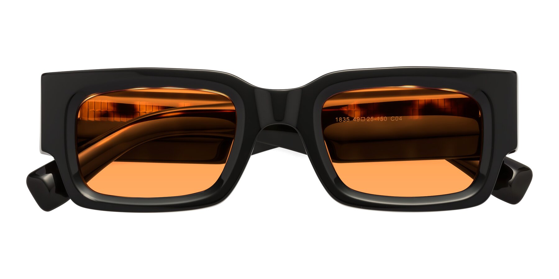 Folded Front of Kirn in Tortoise with Orange Tinted Lenses