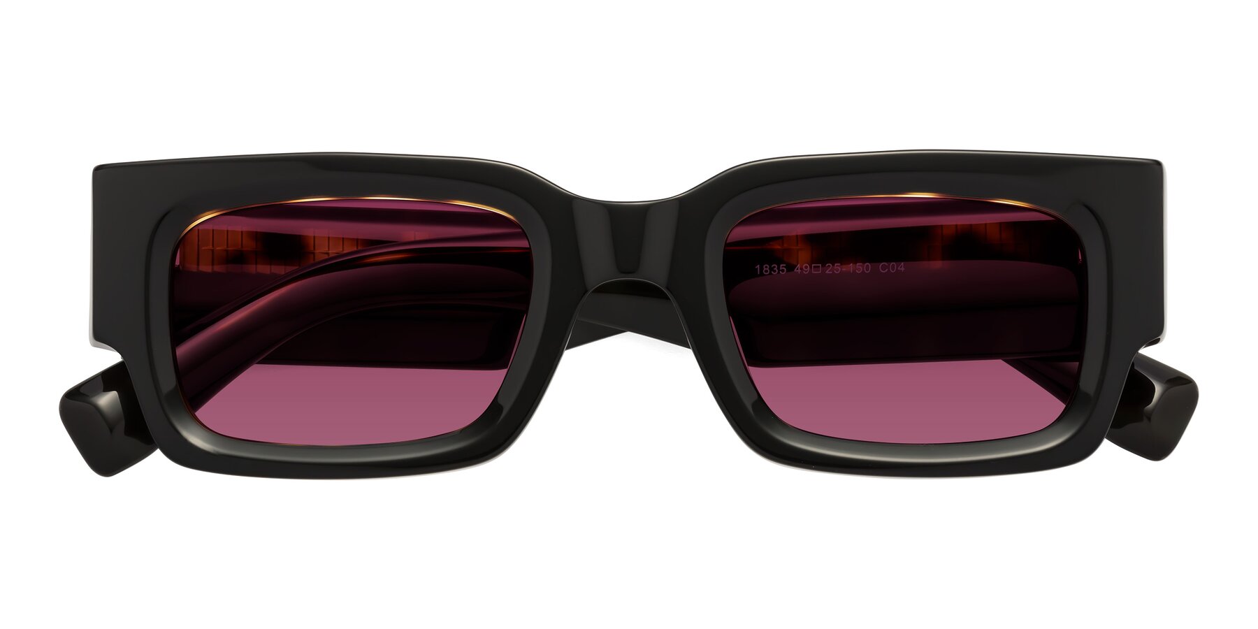 Folded Front of Kirn in Tortoise with Wine Tinted Lenses