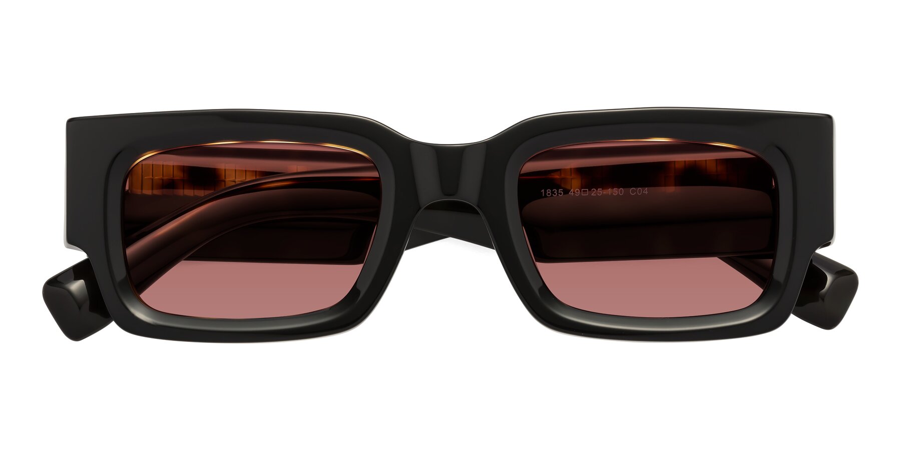 Folded Front of Kirn in Tortoise with Garnet Tinted Lenses