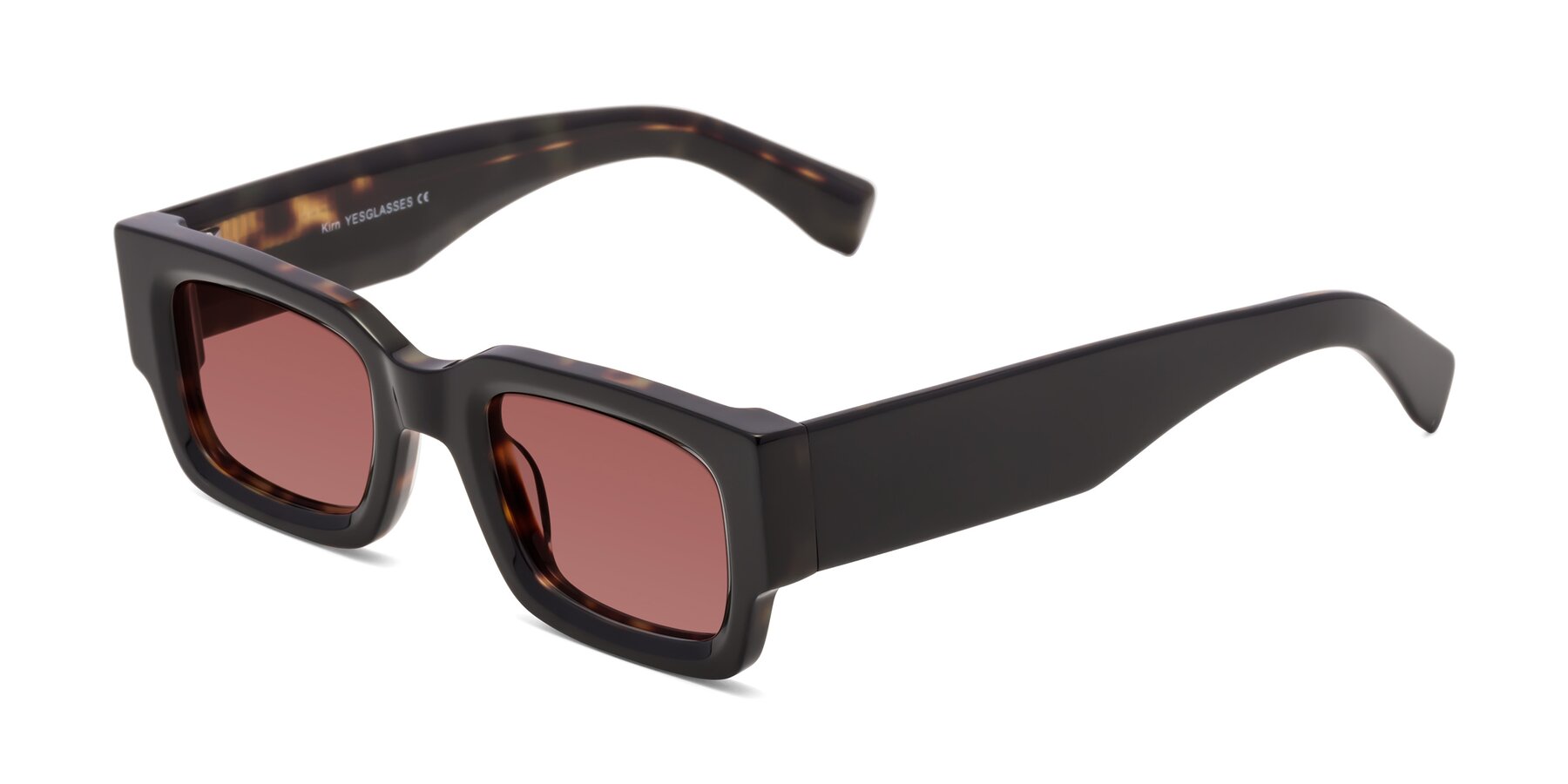 Angle of Kirn in Tortoise with Garnet Tinted Lenses