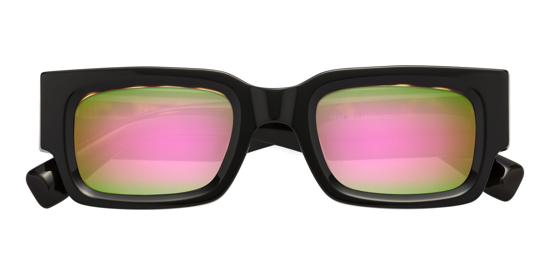 Folded Front of Kirn in Tortoise with Pink Mirrored Lenses