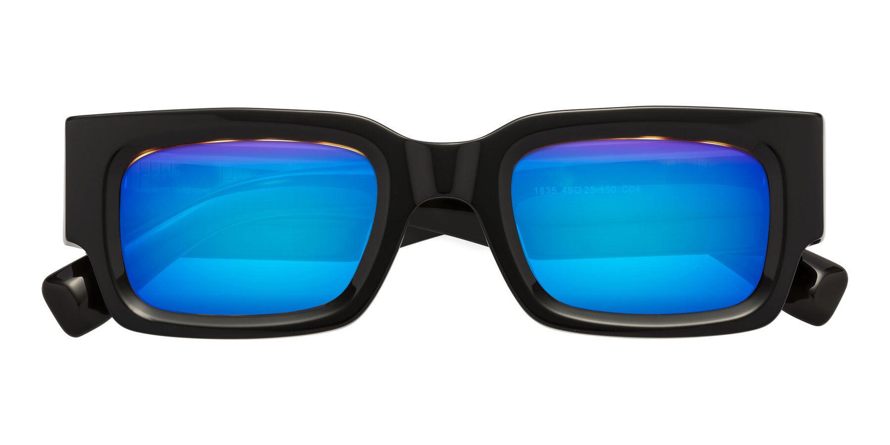 Folded Front of Kirn in Tortoise with Blue Mirrored Lenses