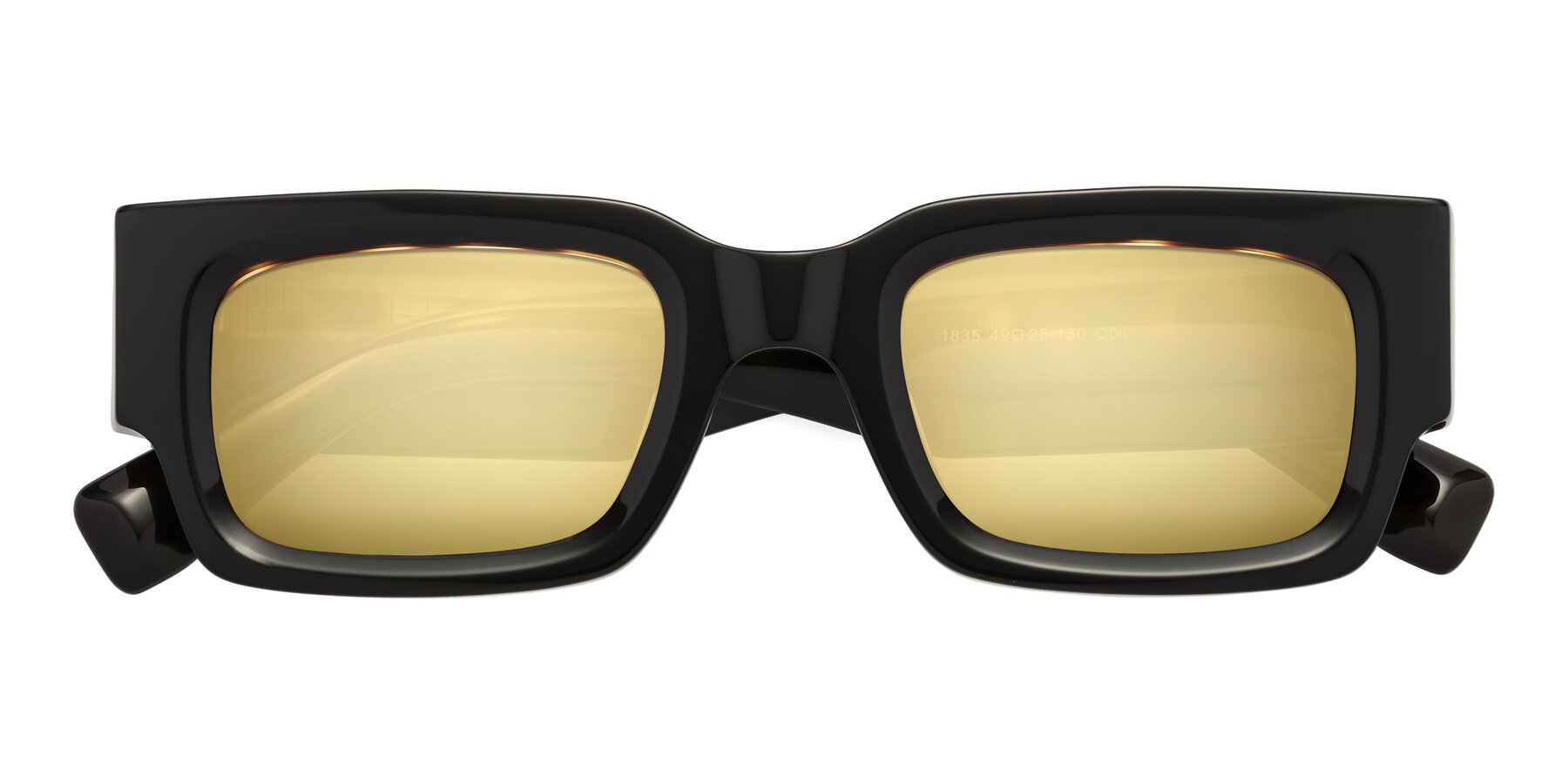 Folded Front of Kirn in Tortoise with Gold Mirrored Lenses