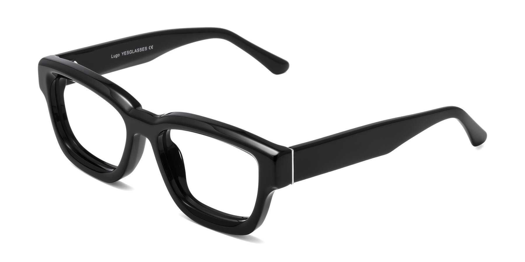 Angle of Lugo in Black with Clear Blue Light Blocking Lenses
