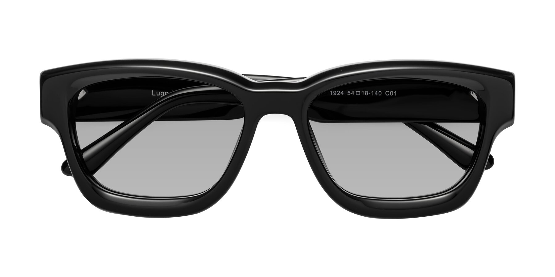 Folded Front of Lugo in Black with Light Gray Tinted Lenses