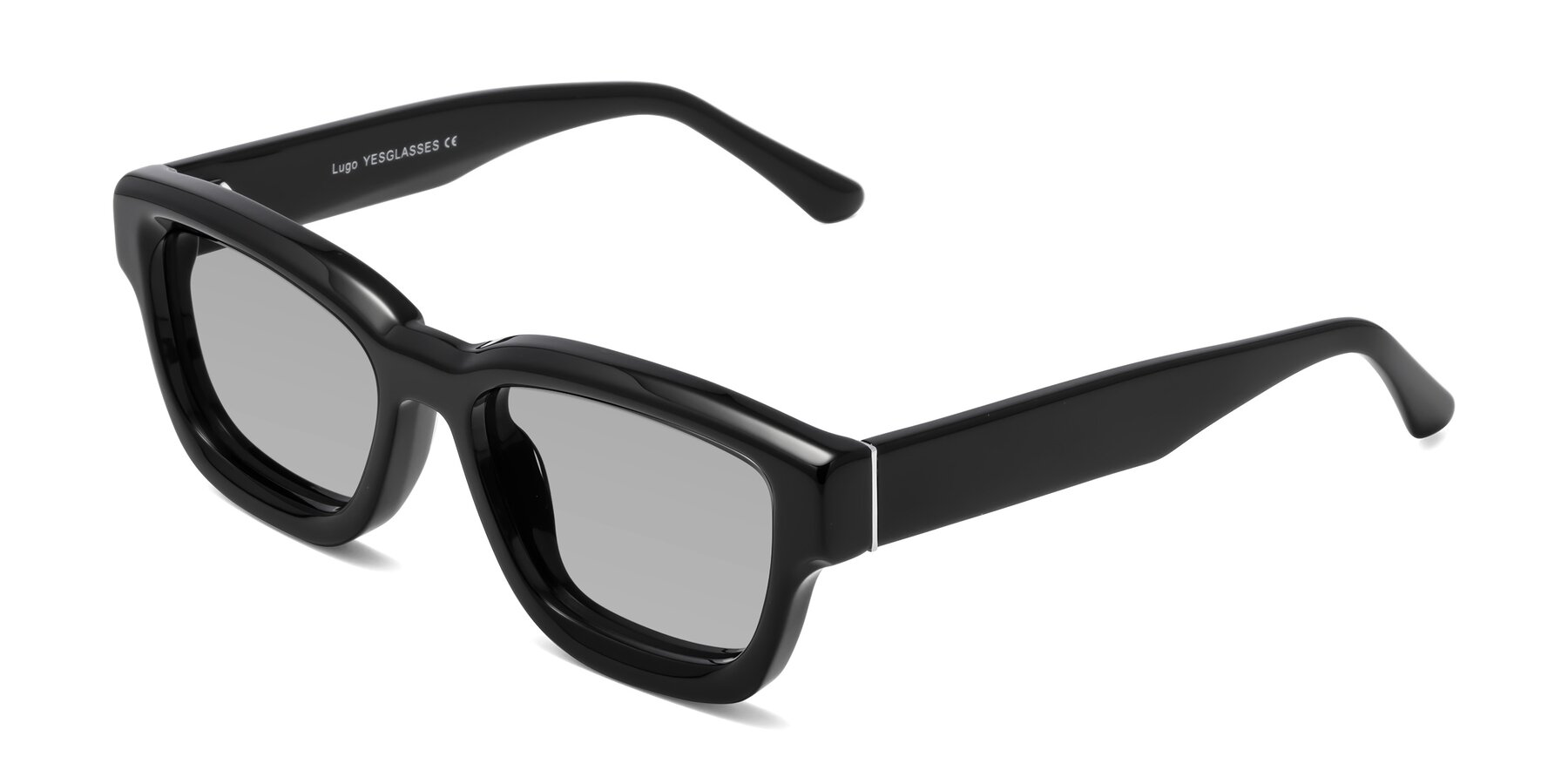 Angle of Lugo in Black with Light Gray Tinted Lenses