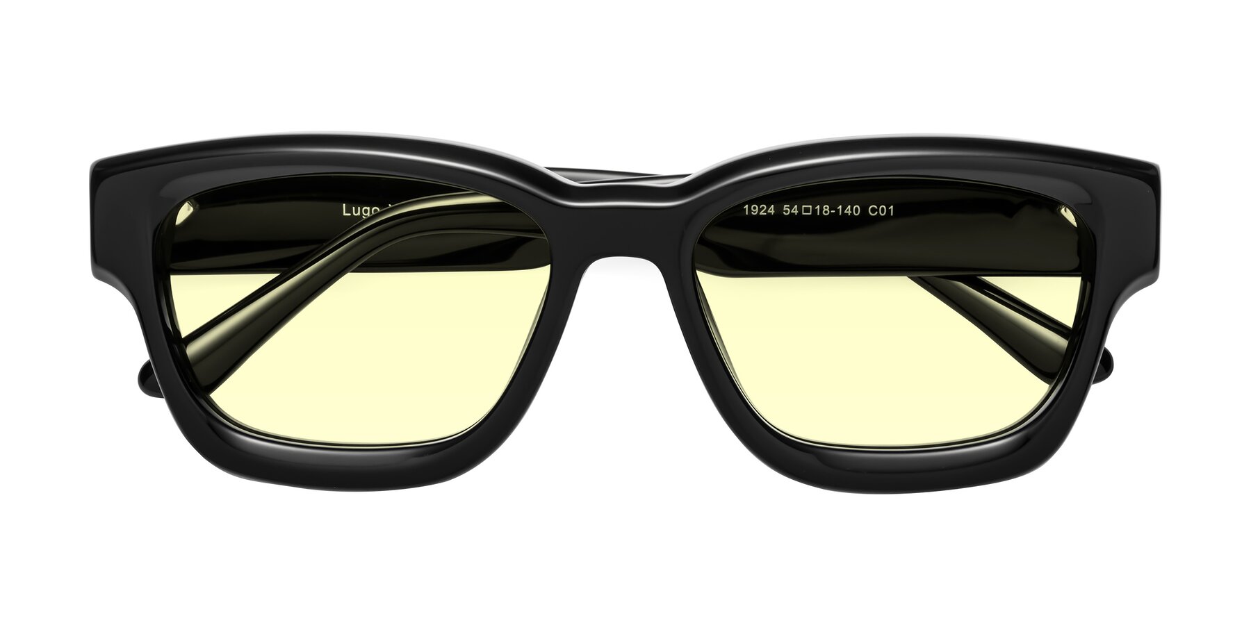 Folded Front of Lugo in Black with Light Yellow Tinted Lenses