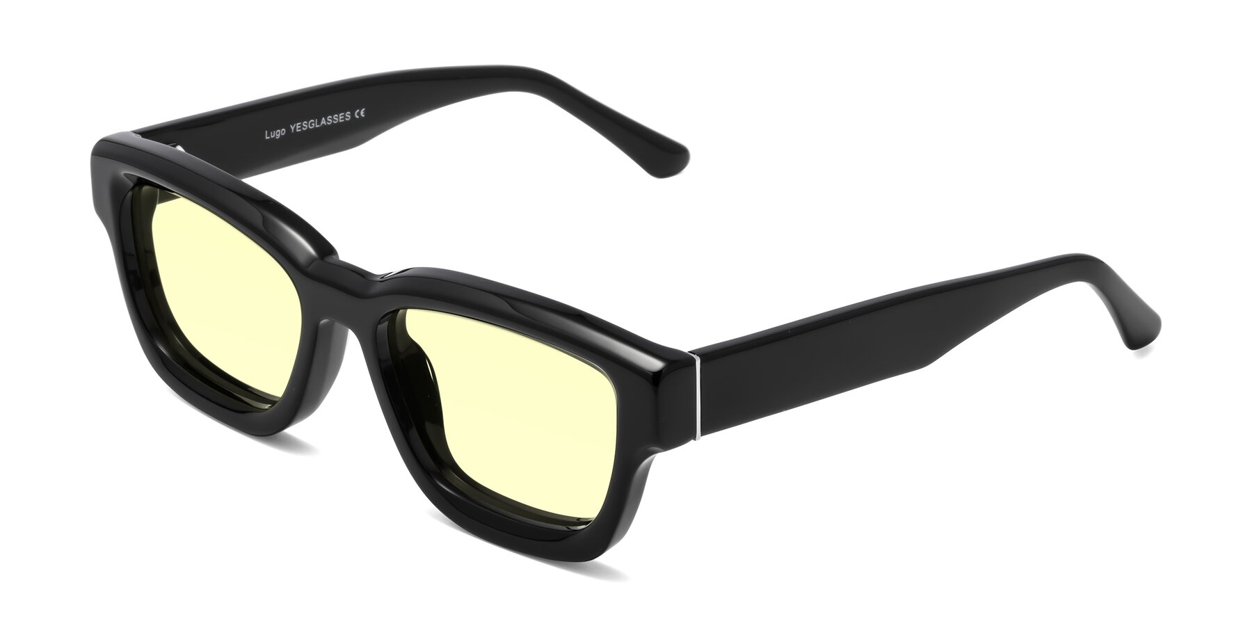 Angle of Lugo in Black with Light Yellow Tinted Lenses