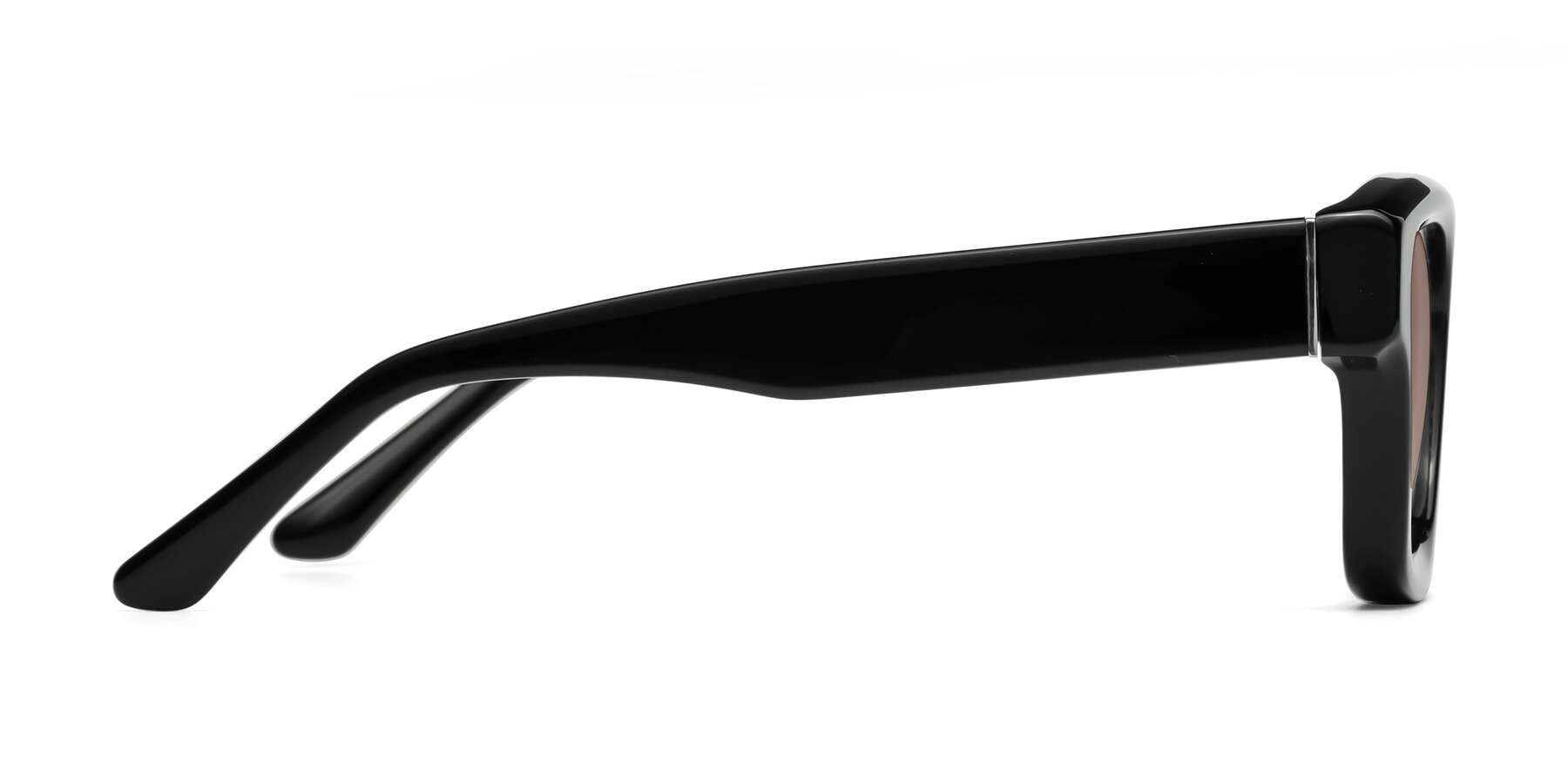 Side of Lugo in Black with Medium Brown Tinted Lenses
