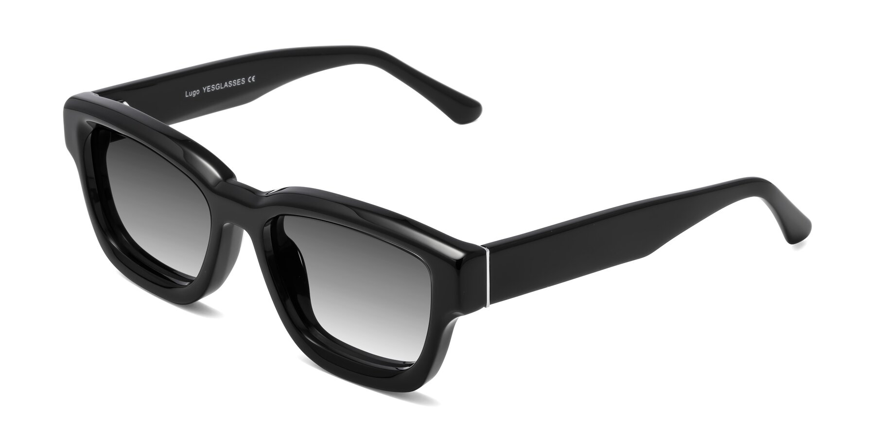 Angle of Lugo in Black with Gray Gradient Lenses