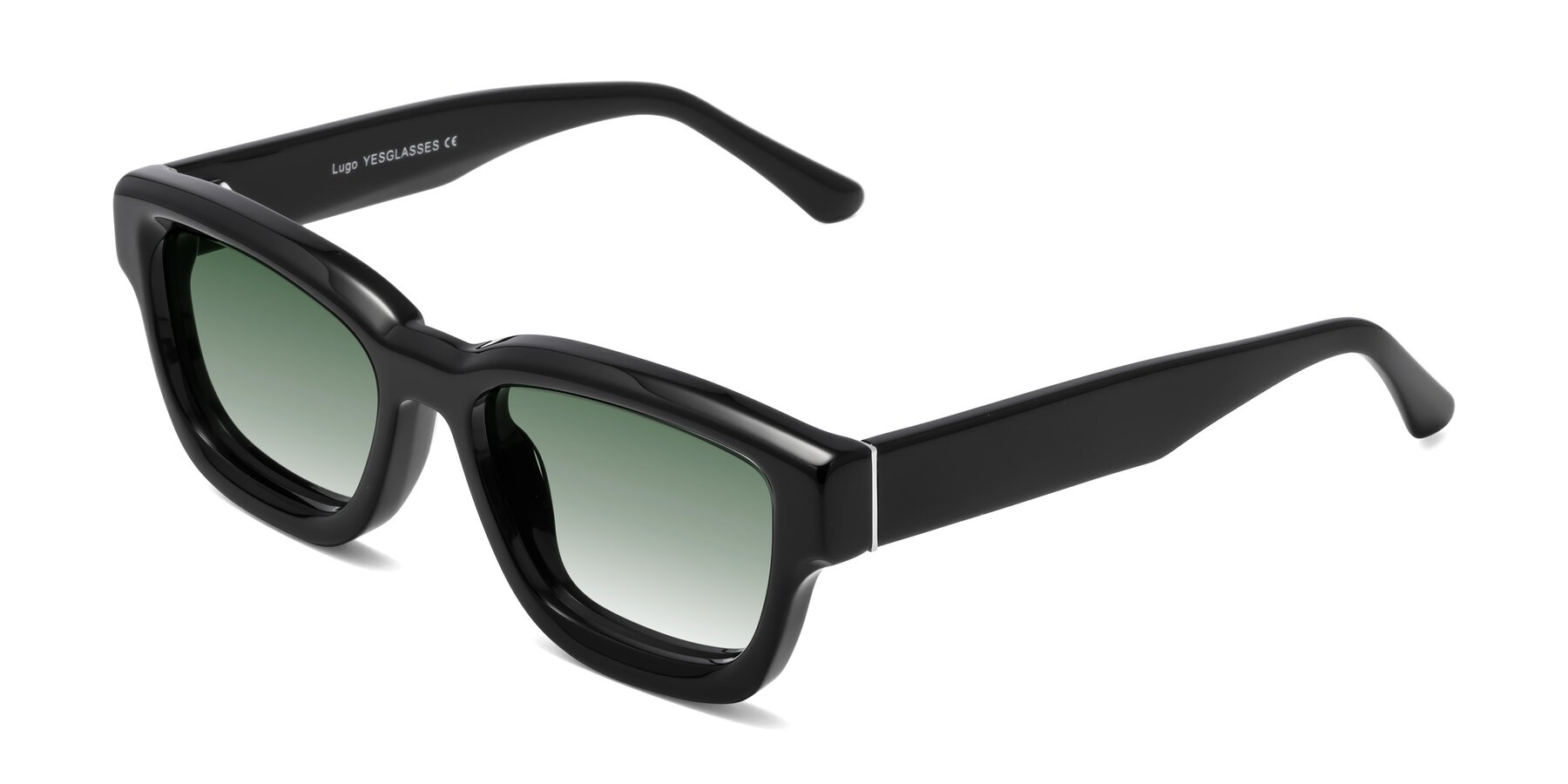 Angle of Lugo in Black with Green Gradient Lenses