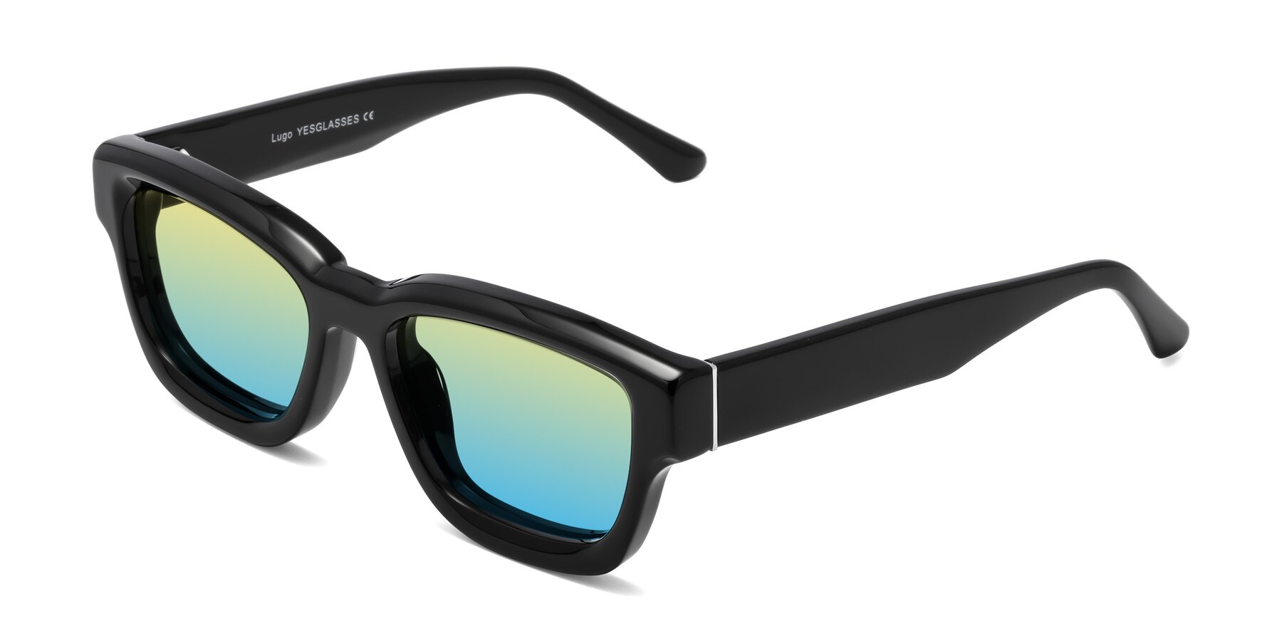 Angle of Lugo in Black with Yellow / Blue Gradient Lenses