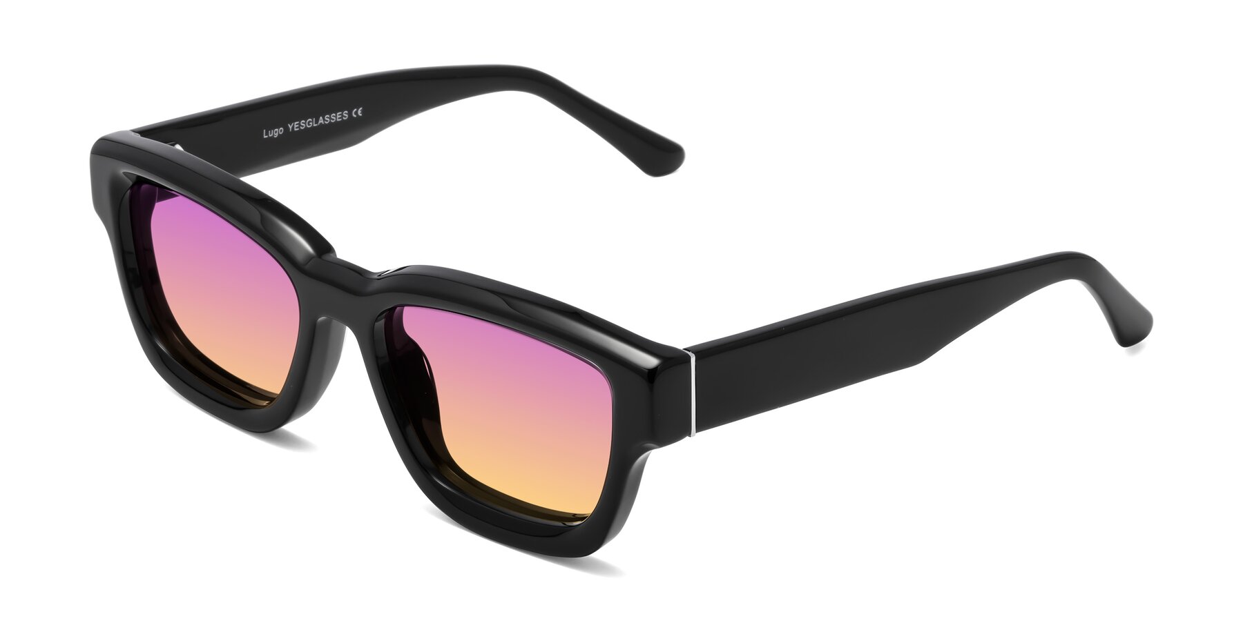 Angle of Lugo in Black with Purple / Yellow Gradient Lenses