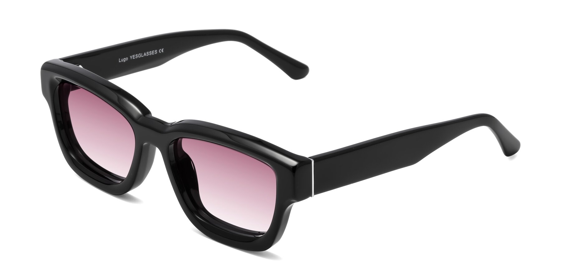 Angle of Lugo in Black with Wine Gradient Lenses