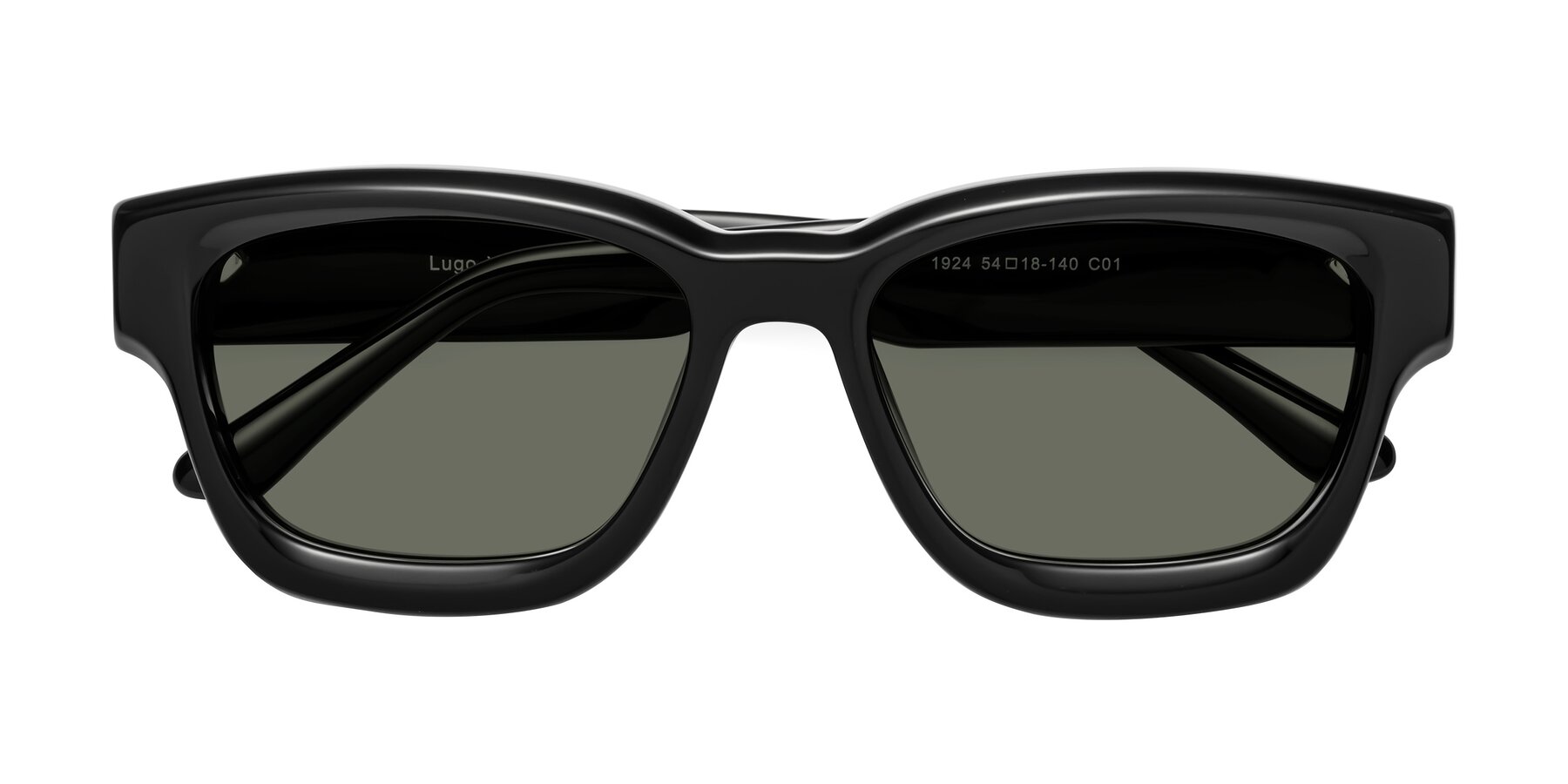Folded Front of Lugo in Black with Gray Polarized Lenses