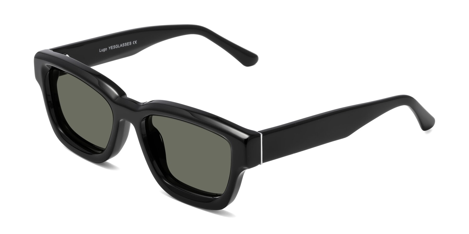 Angle of Lugo in Black with Gray Polarized Lenses