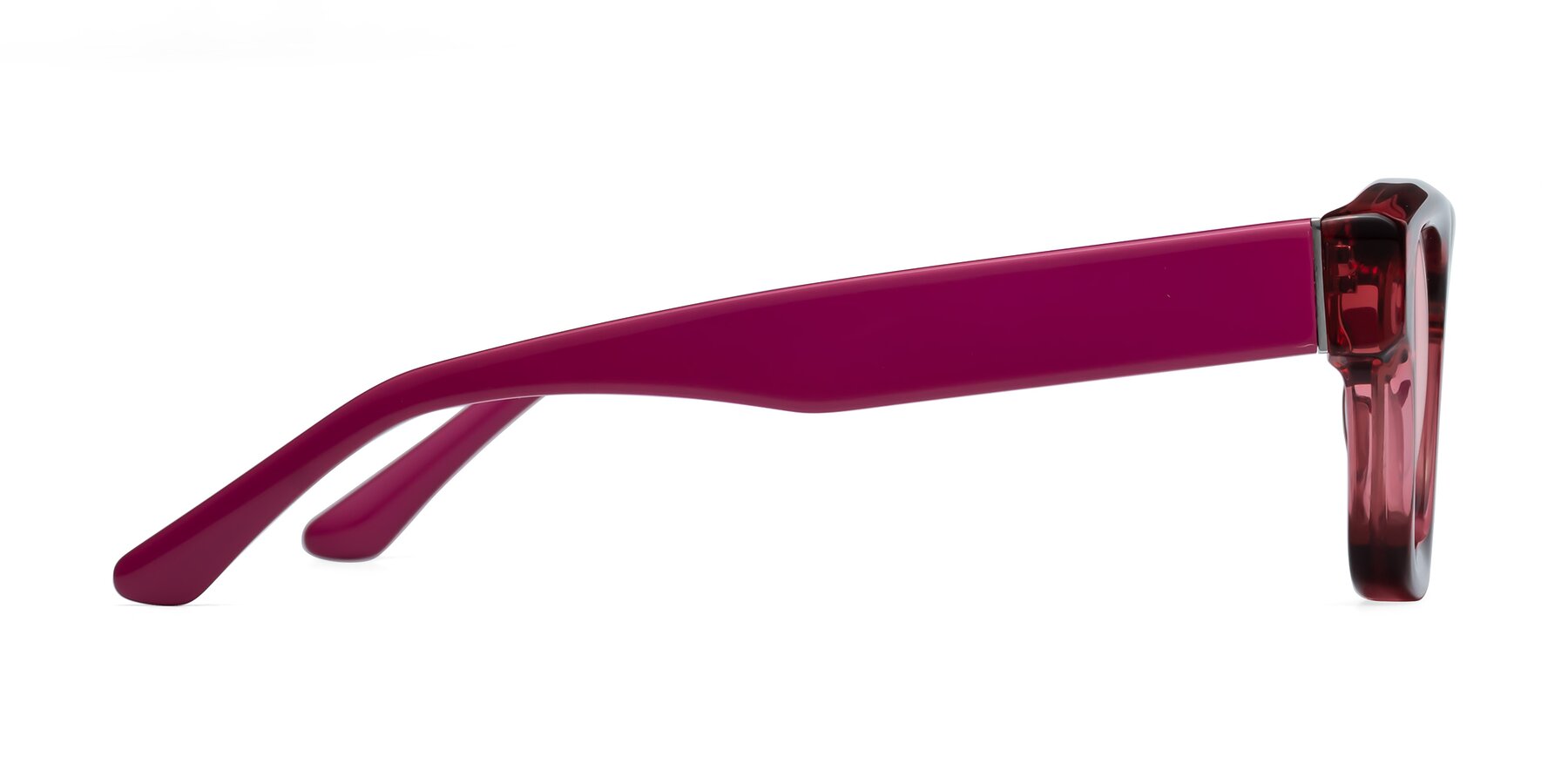 Side of Lugo in Red with Light Garnet Tinted Lenses