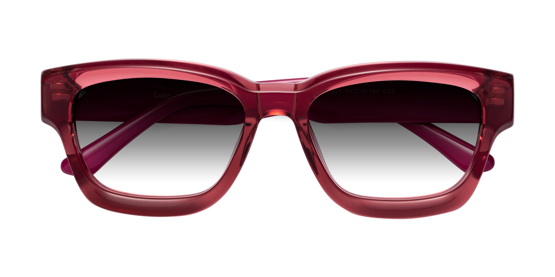 Folded Front of Lugo in Red with Gray Gradient Lenses